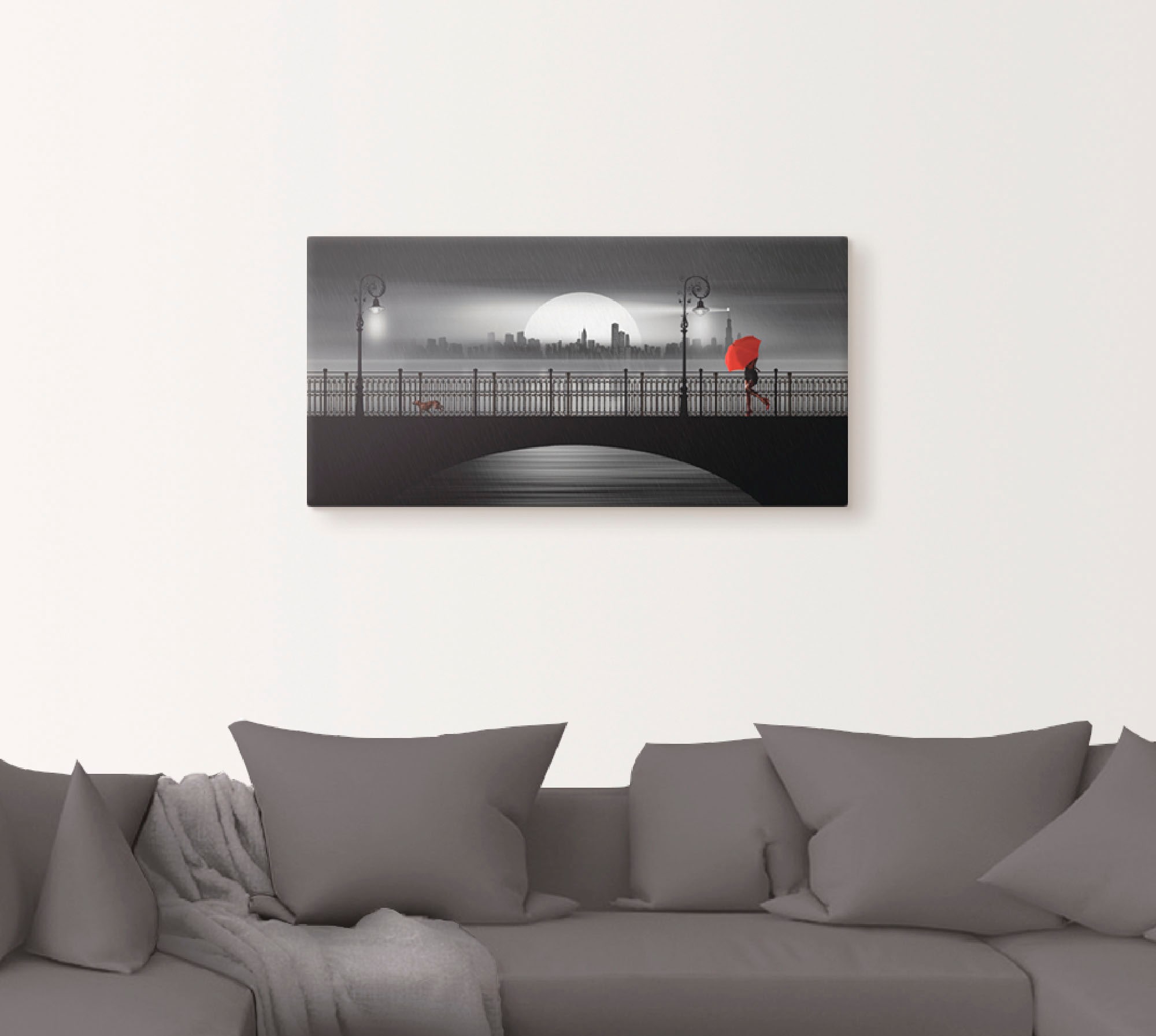 Artland Wandbild »Die Brücke im Regen«, Brücken, (1 St.), als Leinwandbild, Poster in verschied. Größen