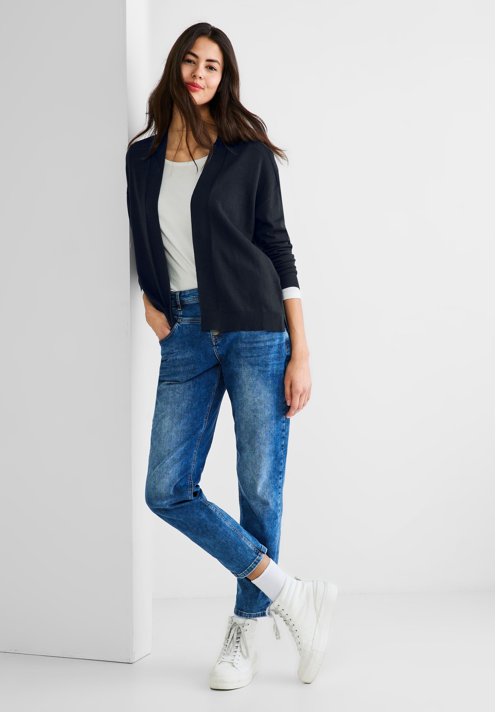 STREET ONE Strickjacke, aus softem Materialmix