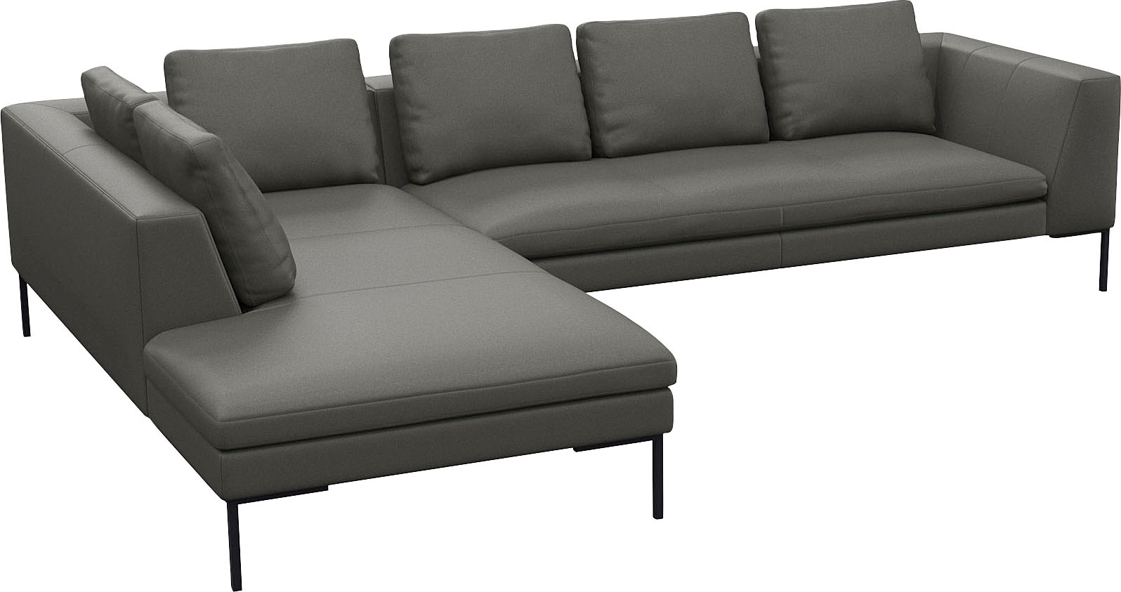 FLEXLUX Ecksofa »Loano, superbequemer Sitzkomfort durch Kaltschaum im Sitz, L-Form«, modernes Sofa, frei im Raum stellbar, lose Kissen, hoher Fuß