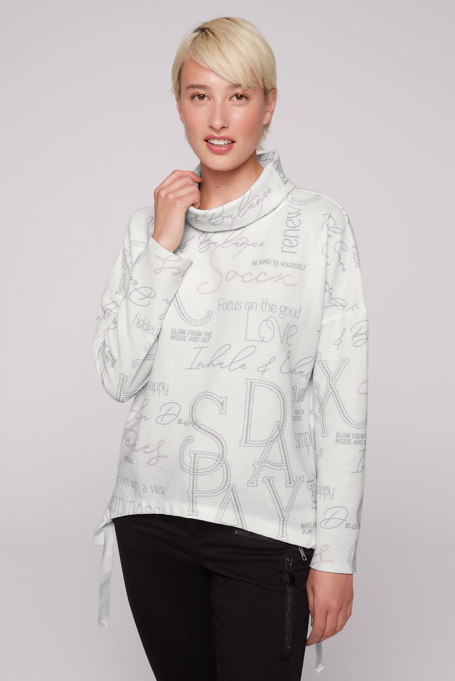 Sweater, mit Bindeband im Saum