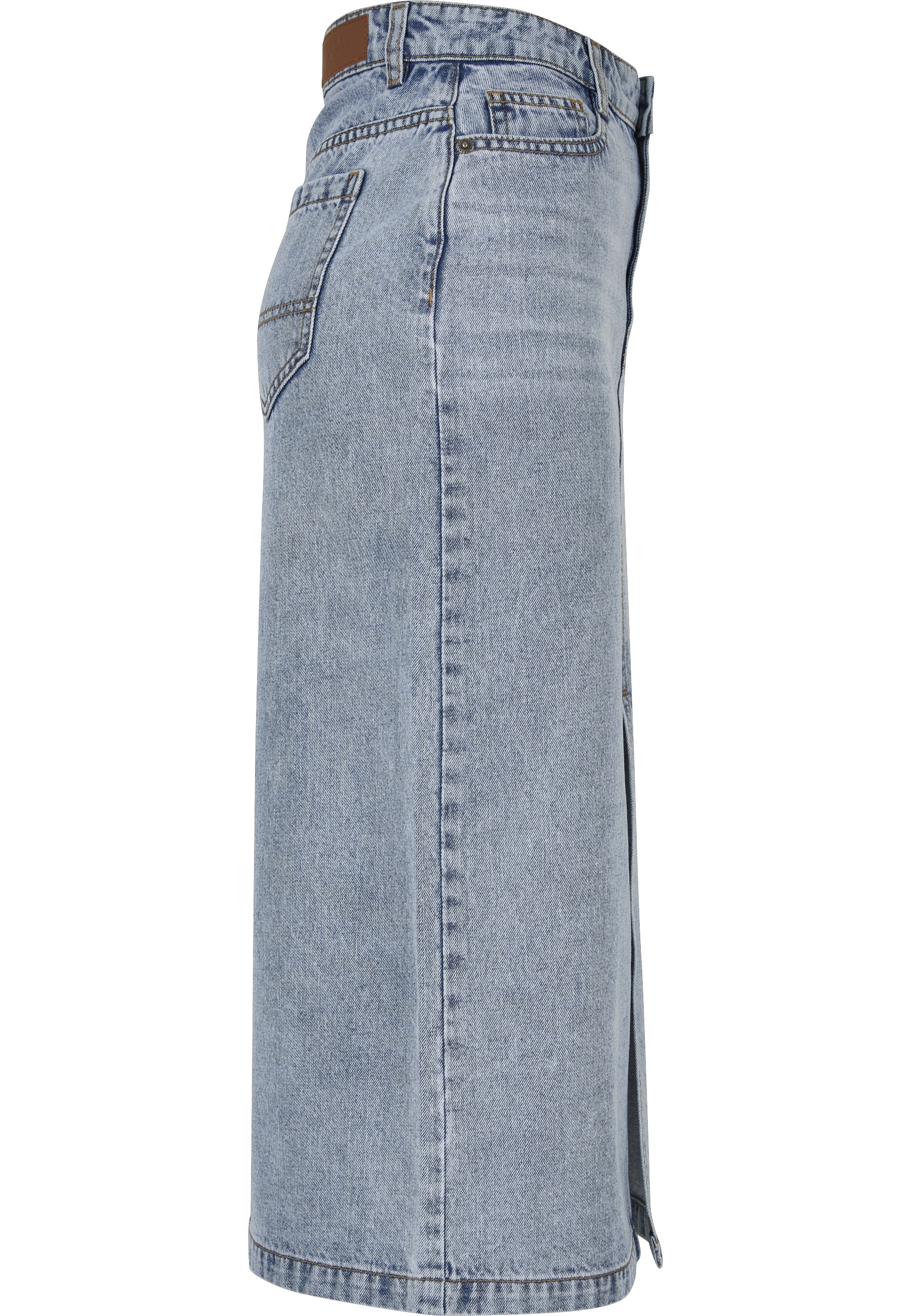 URBAN CLASSICS Jerseyrock »Urban Classics Damen Ladies Midi Denim Skirt« 1 Stk.