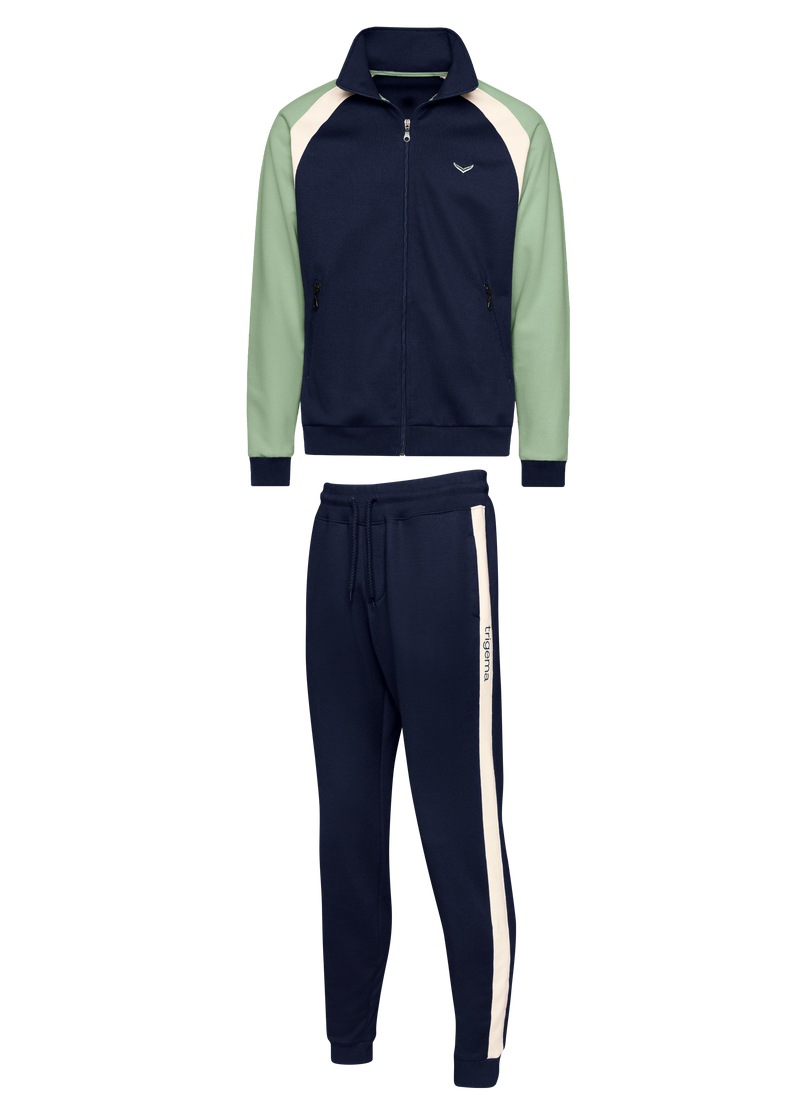Trigema Freizeitanzug "TRIGEMA Jogginganzug in dreifarbigem Design", 1 Stk. günstig online kaufen