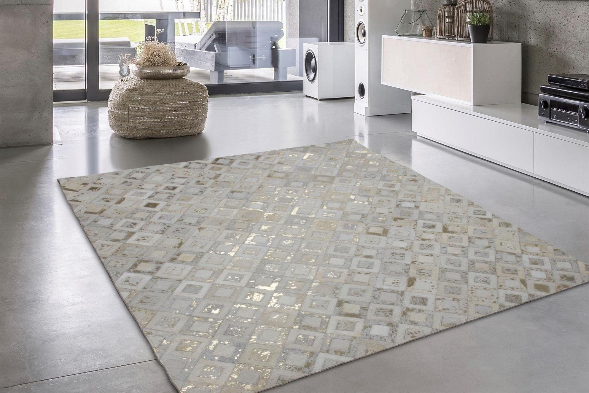 calo-deluxe Fellteppich »Scarllet 110«, rechteckig, 8 mm Höhe, echtes Rinderfell, Wohnzimmer