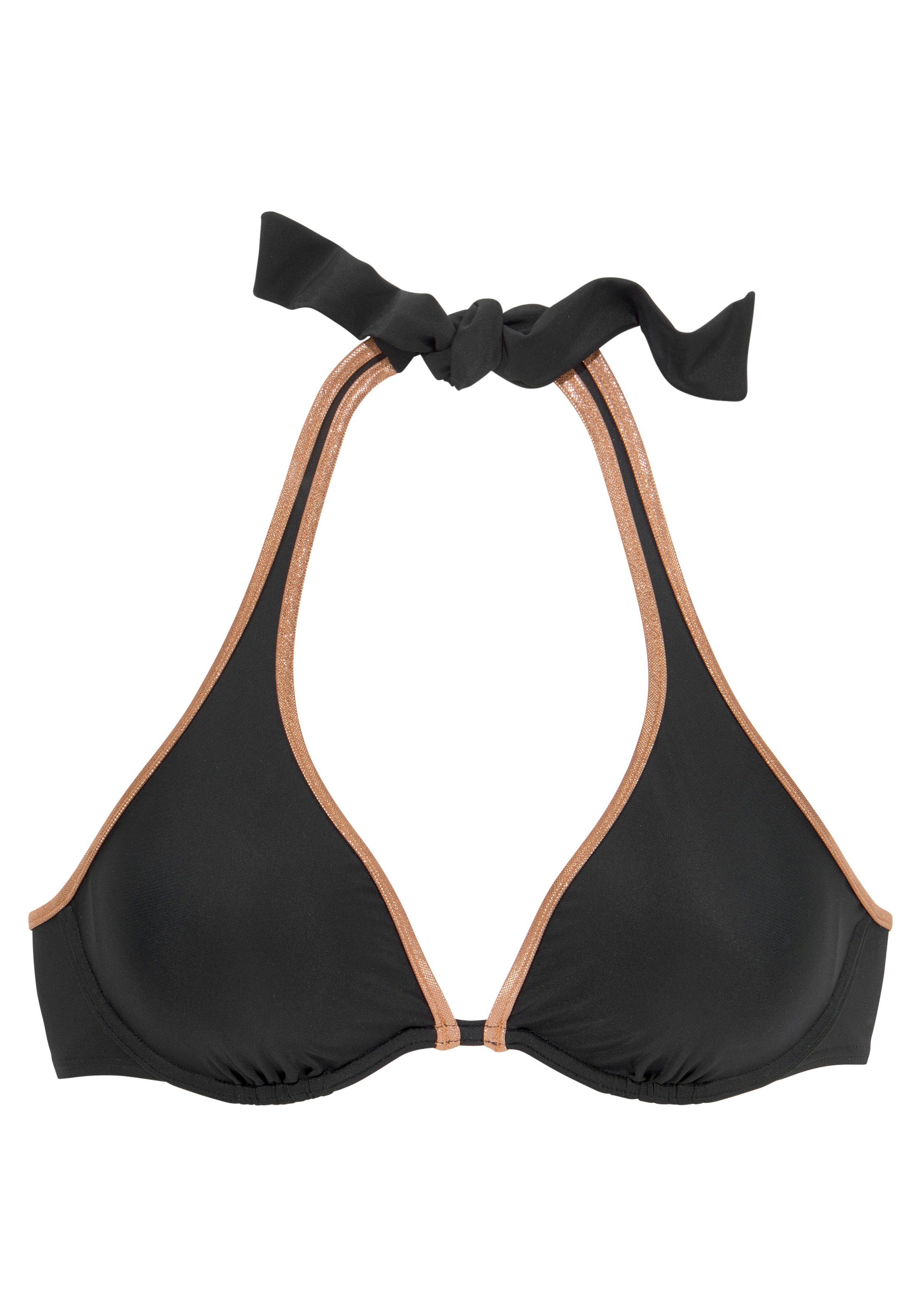 Bruno Banani Bügel-Bikini-Top »Milano«, mit kupferfarbener Paspel