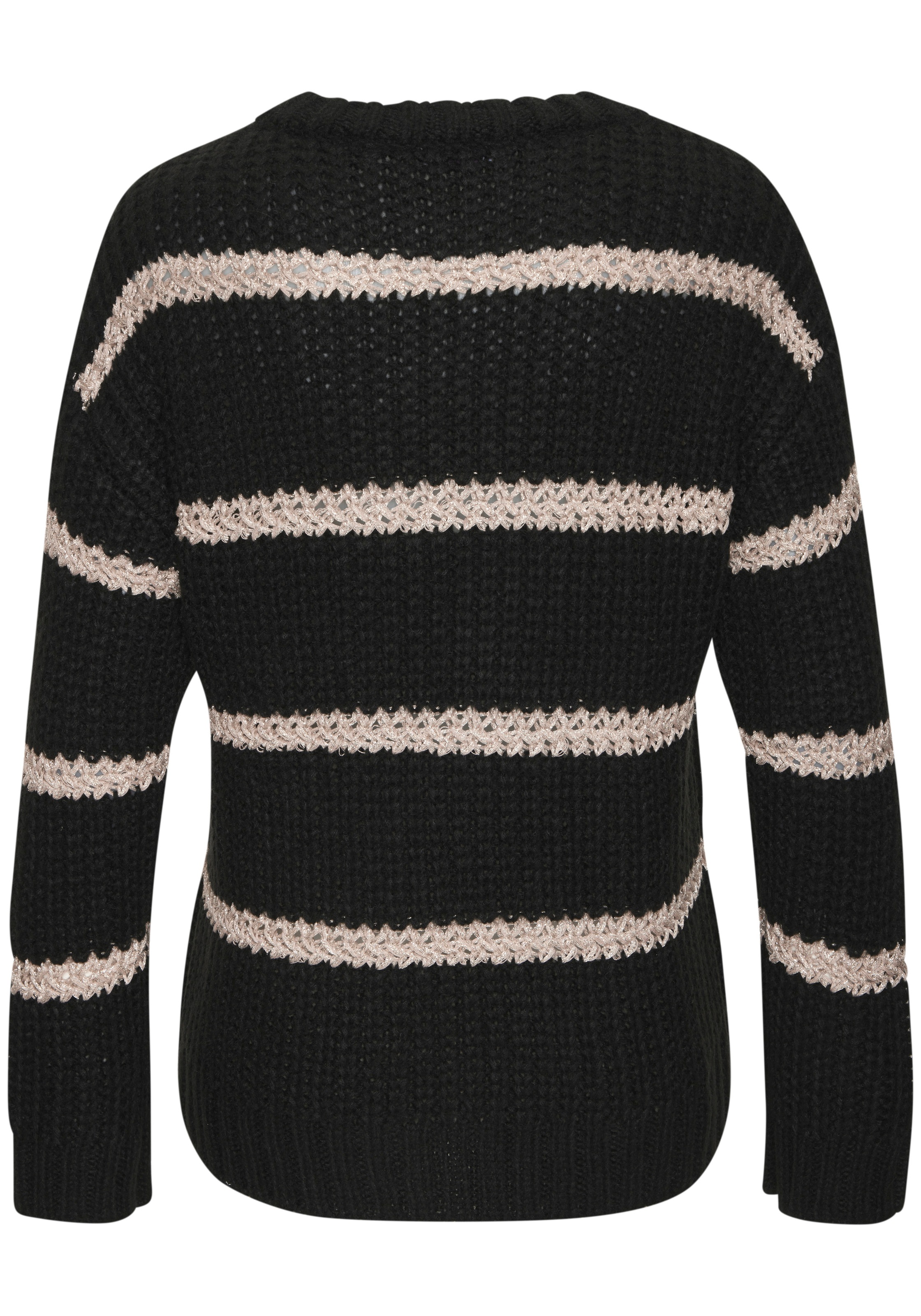 LASCANA Strickpullover mit Streifenmuster und Lurexgarn, Langarmpullover, c günstig online kaufen