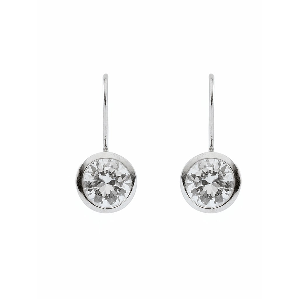 Adelia´s Paar Ohrhänger »925 Silber Ohrringe Ohrhänger mit Zirkonia Ø 9 8 mm« mit Zirkonia Silberschmuck für Damen