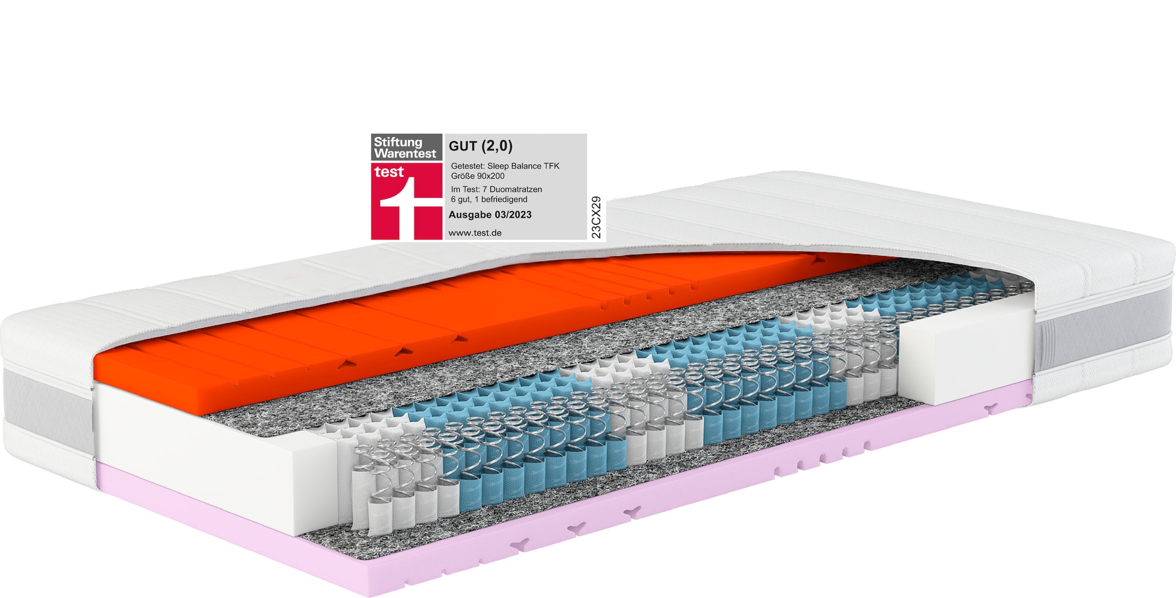 Hn8 Schlafsysteme Taschenfederkernmatratze "Sleep Balance TFK", 24 cm hoch, Raumgewicht: 40 kg/m³, 500 Federn, (1 St., 1