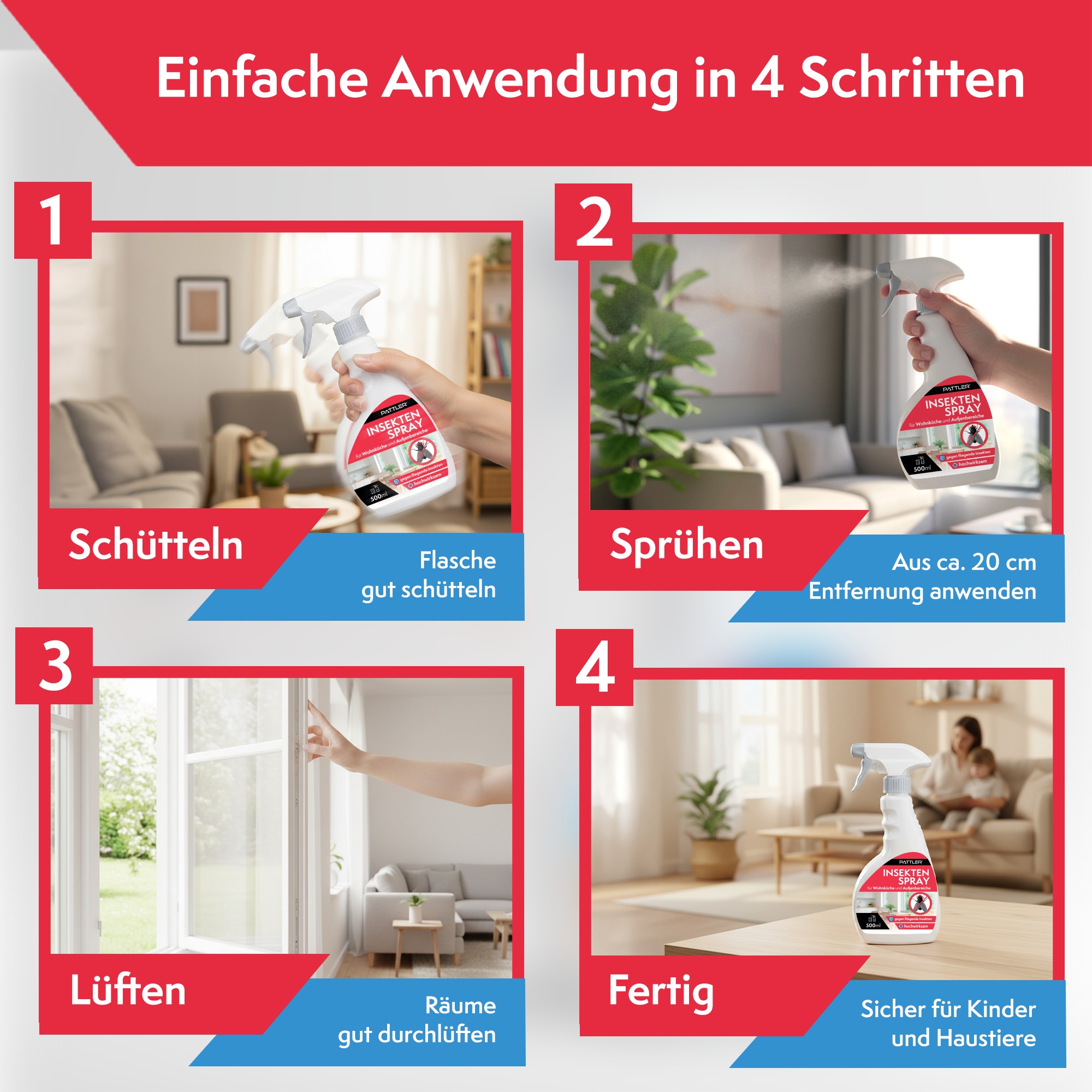 Pattler Insektenspray »Insekten- und Mückenspray« 500 ml