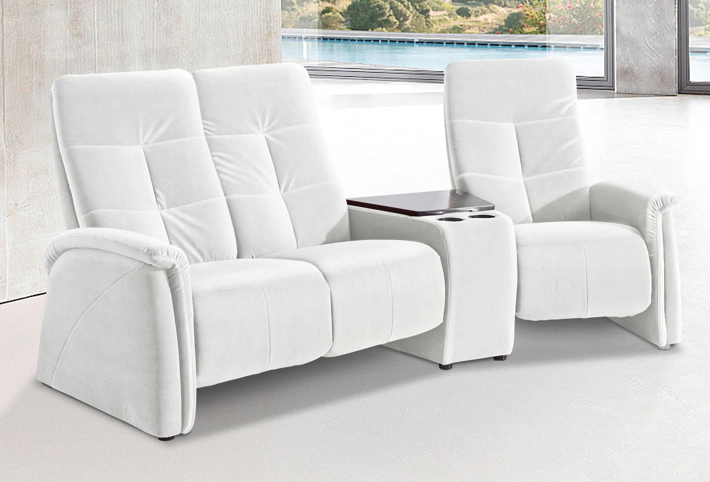 exxpo - sofa fashion 3-Sitzer "Tivoli, Kinosofa mit Tischablage und Stauraumfach, bequem", mit Relaxfunktion