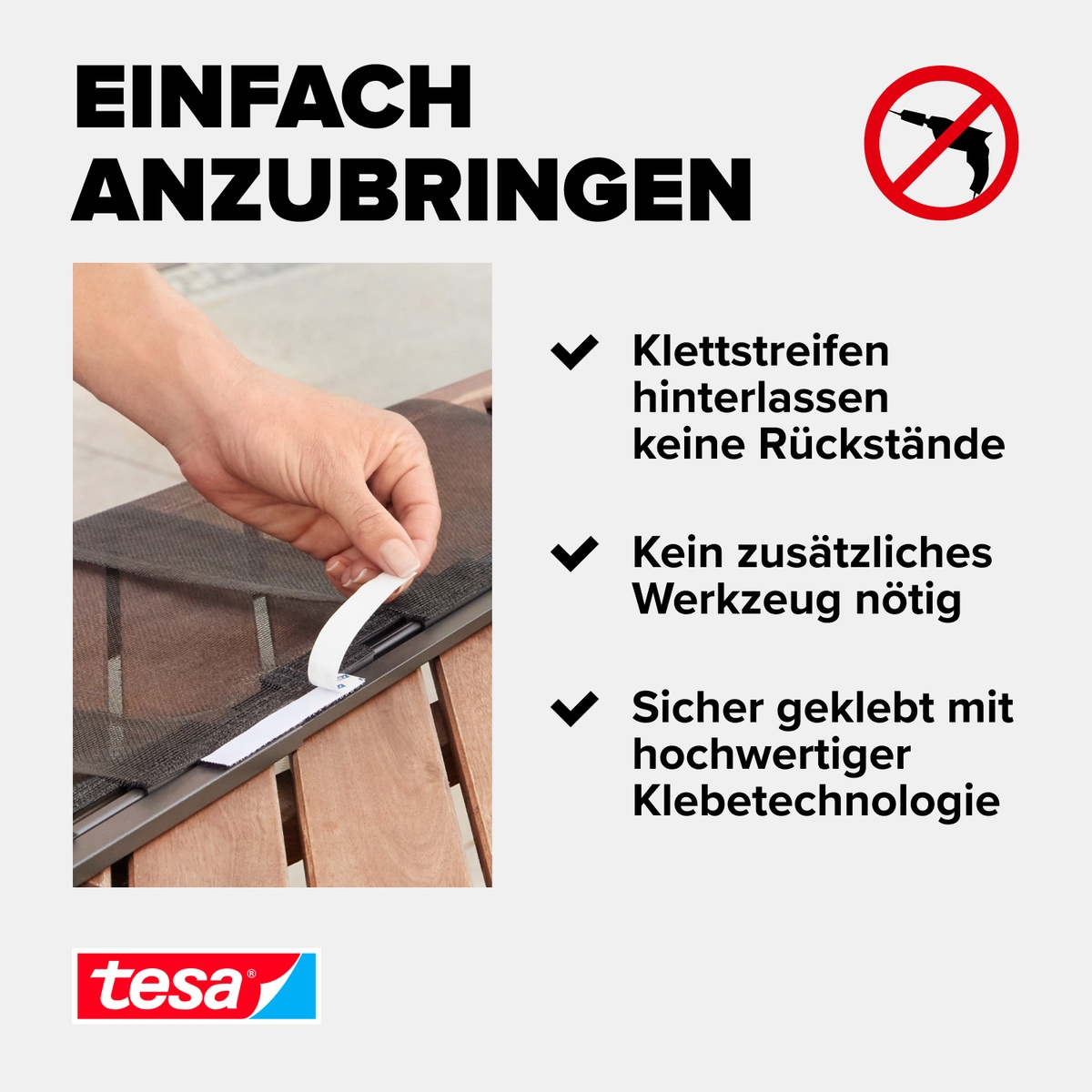 tesa Insektenschutz-Tür »Insect Stop Standard Fliegengitter für Türen - 1.20 m : 2.5 m«, Lamellentür für Balkon & Terrasse - schwarz / anthrazit