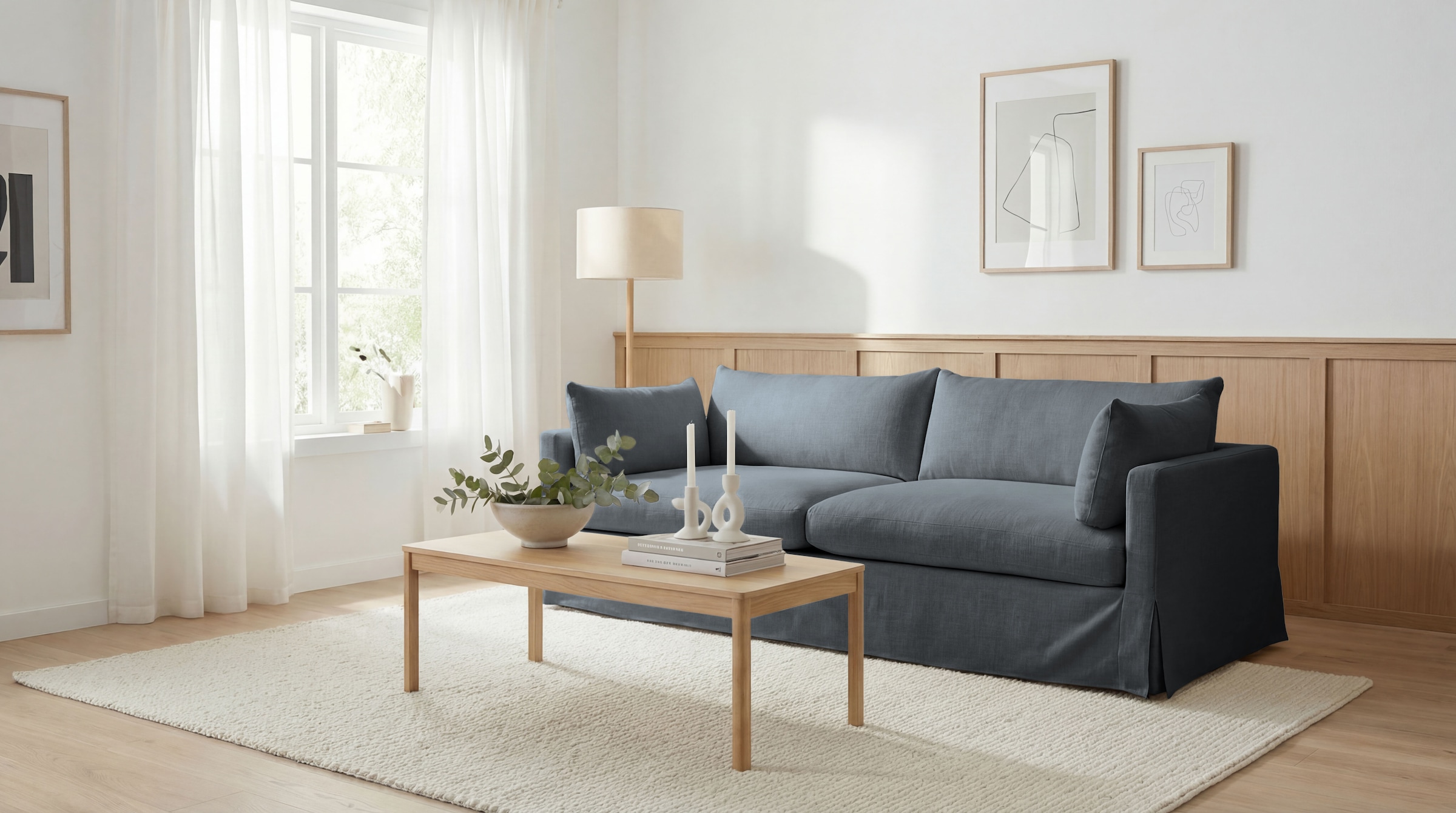 OTTO home 3-Sitzer »Joucas, Hussensofa, Breite 244 cm« extra tiefe Sitzfläche, mit Faserball-Füllung für mehr Sitzkomfort