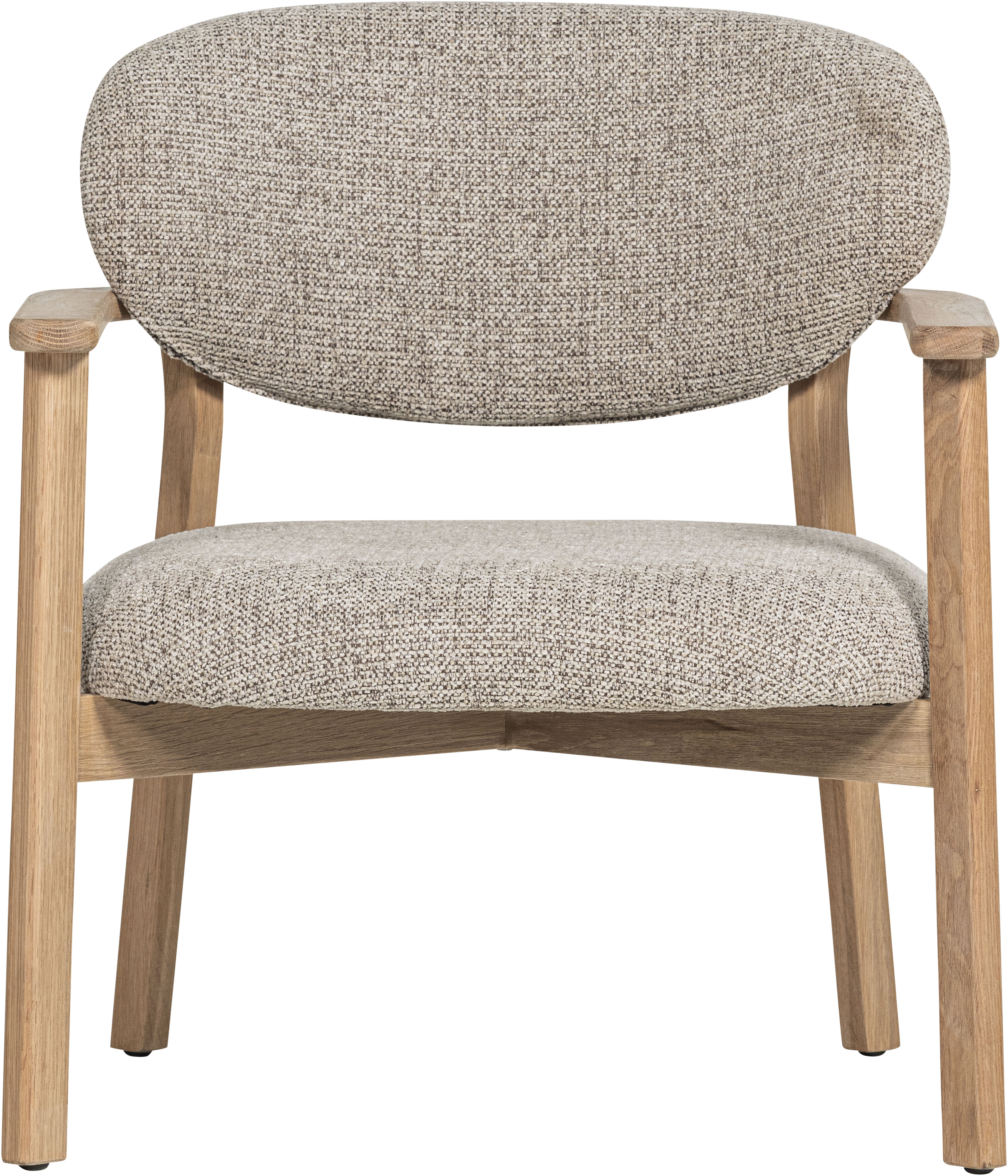 WOOOD Loungesessel "Udar mit Eichenholzgestell und More-Melange-Bezug, B68 x T75 x H76 cm" Sehr hohe Verschleißfestigkeit, Armlehnen integriert, Tragkraft 120 kg