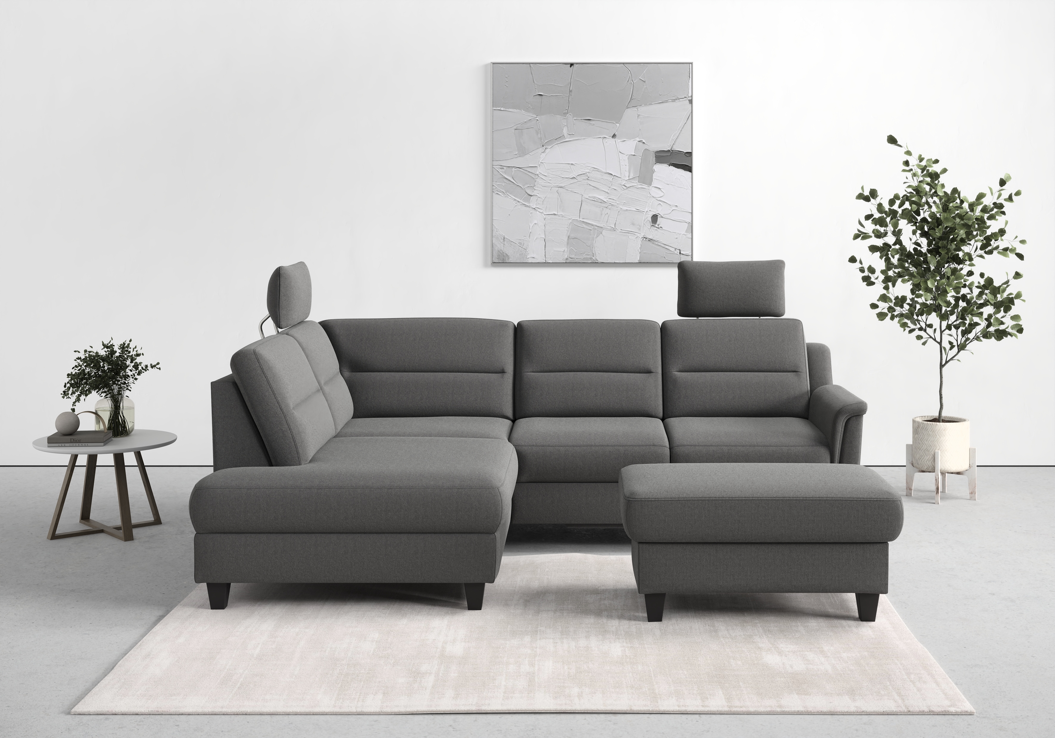 sit&more Ecksofa "Farö L-Form" inklusive Federkern, wahlweise mit Schlaffunktion und Bettkasten