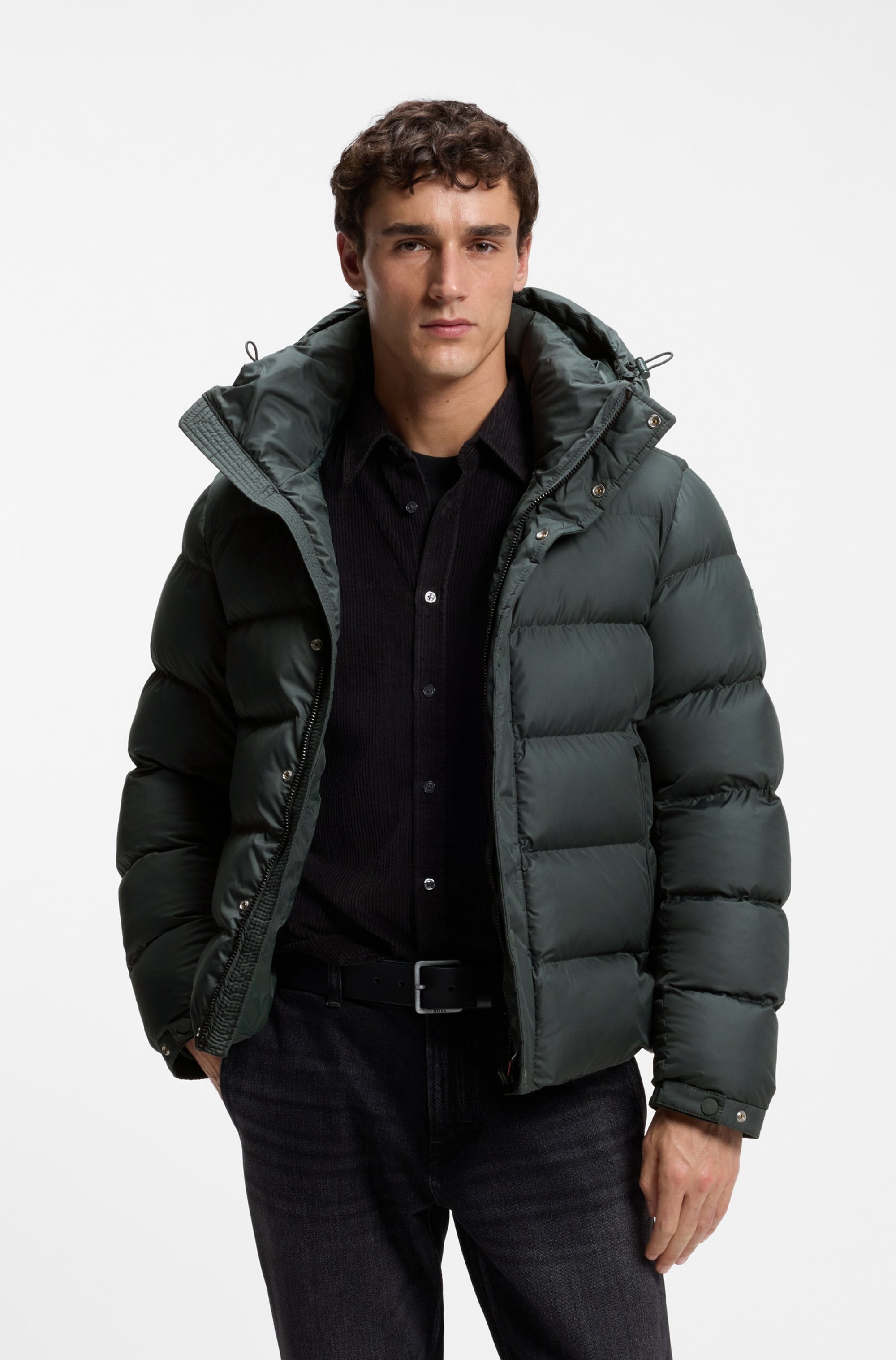 BOSS ORANGE Steppjacke "Omaris1" mit Kapuze mit gefüttertem Kragen, Regular Fit