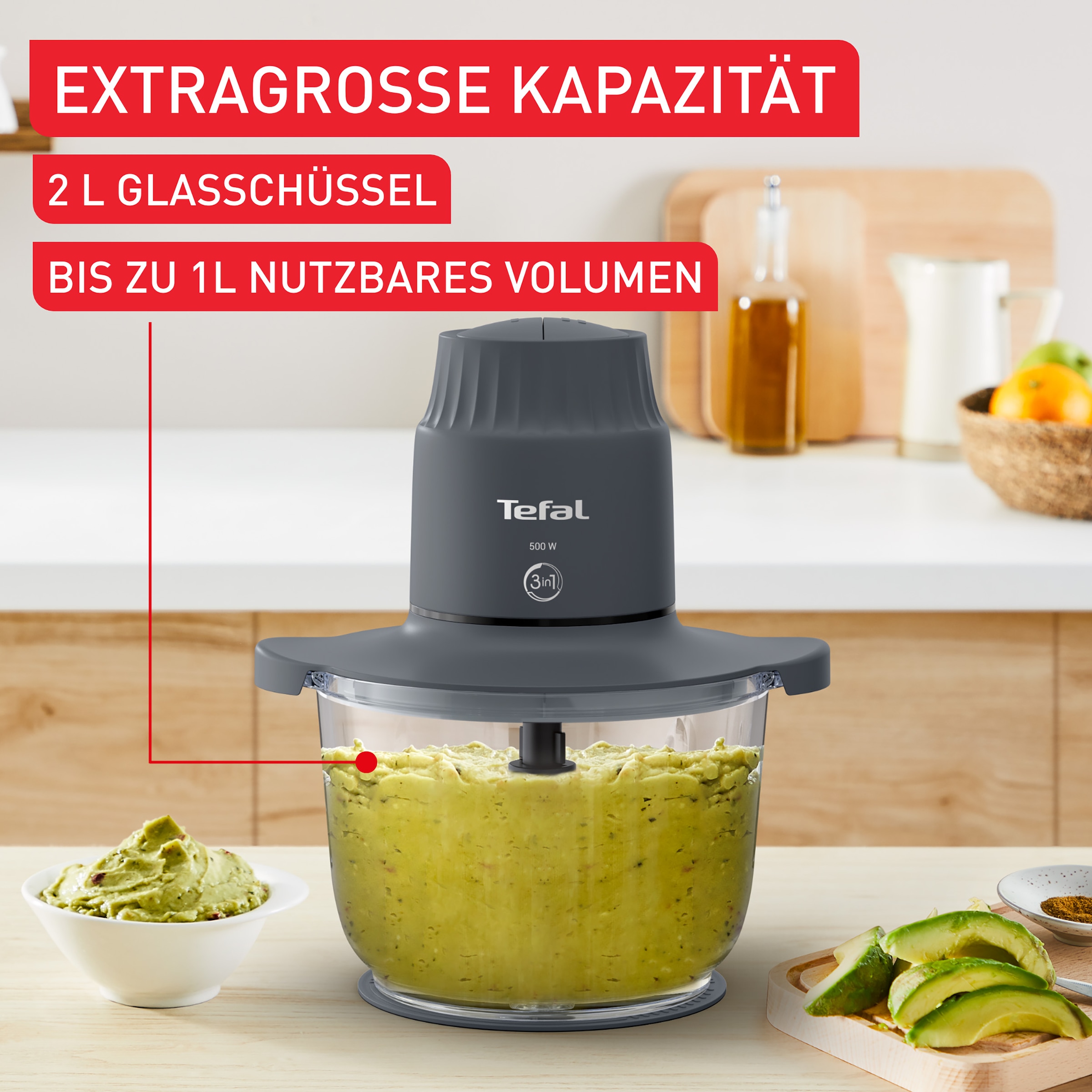 Tefal Zerkleinerer »MB6031 Choppeor«, 500 W, 2 Geschwindigkeiten, 4 Edelstahlklingen