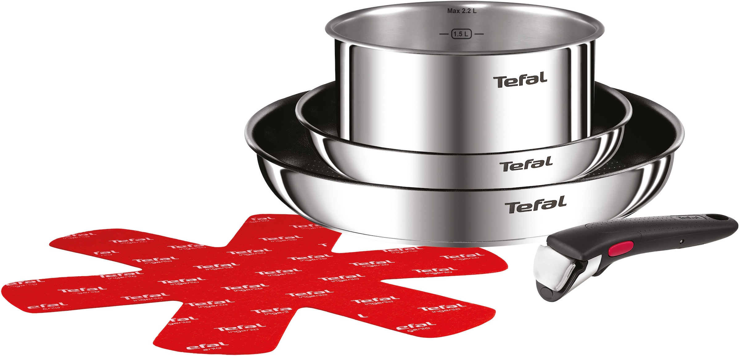 Tefal Pfannen-Set "Ingenio Emotion" Edelstahl Set, 5 Stk. tlg. abnehmbarer günstig online kaufen
