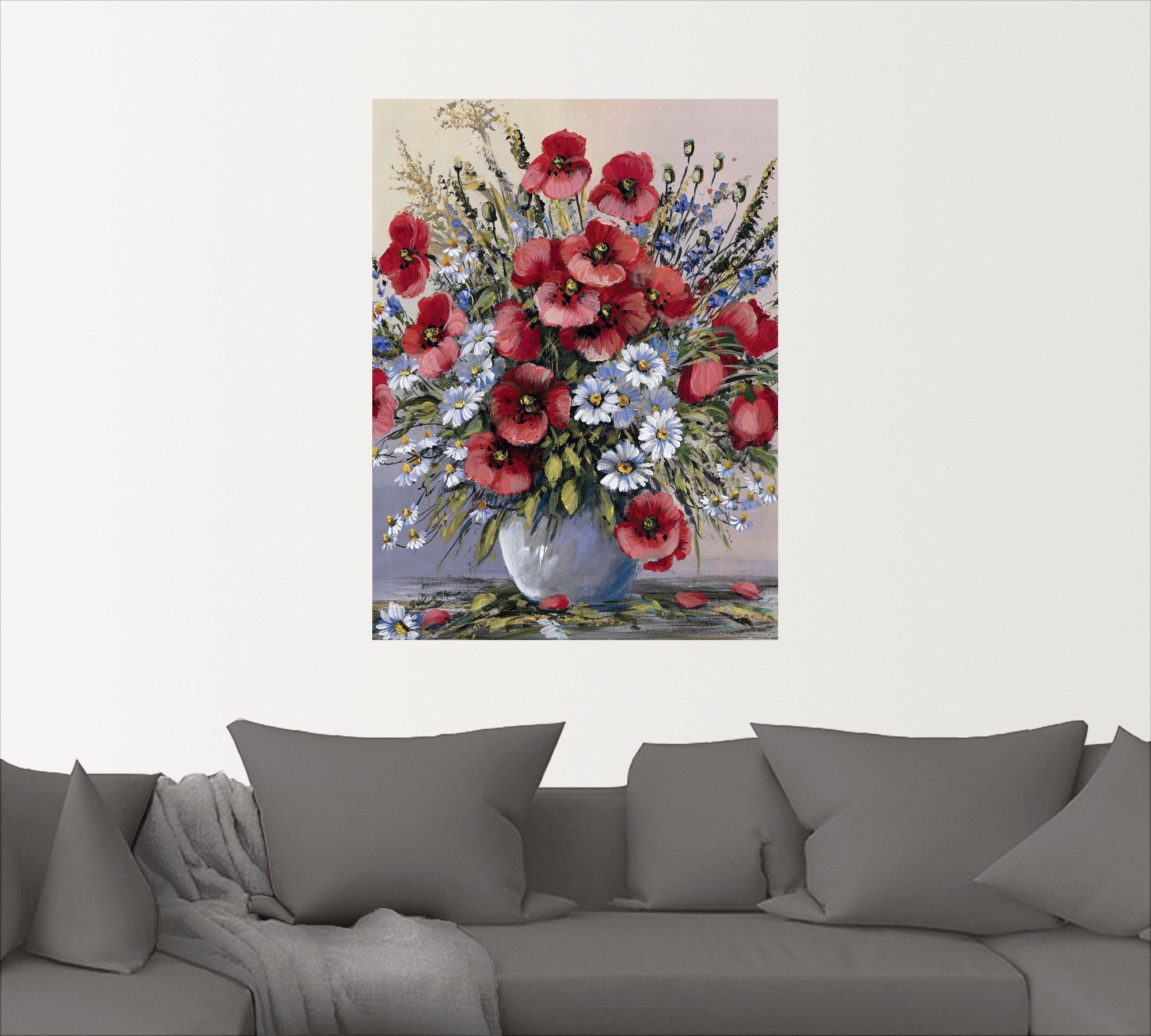 Artland Wandbild "Rote Mohnblumen", Blumen, (1 St.), als Leinwandbild, Post günstig online kaufen