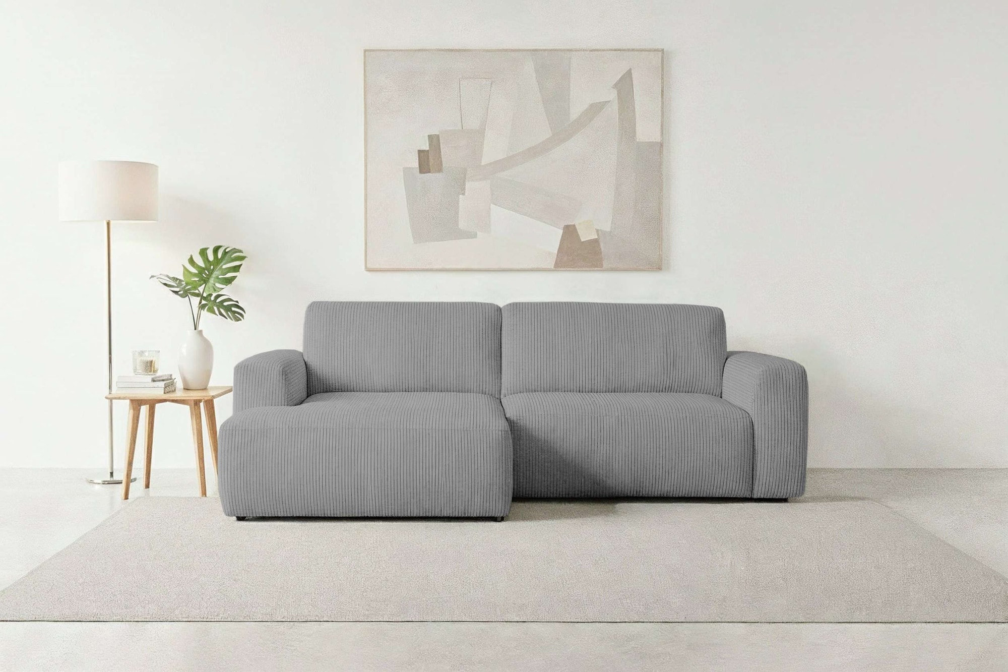 Home affaire Schlafsofa "Noord Schlafecksofa, Breite 250 cm" Cord, Struktur günstig online kaufen