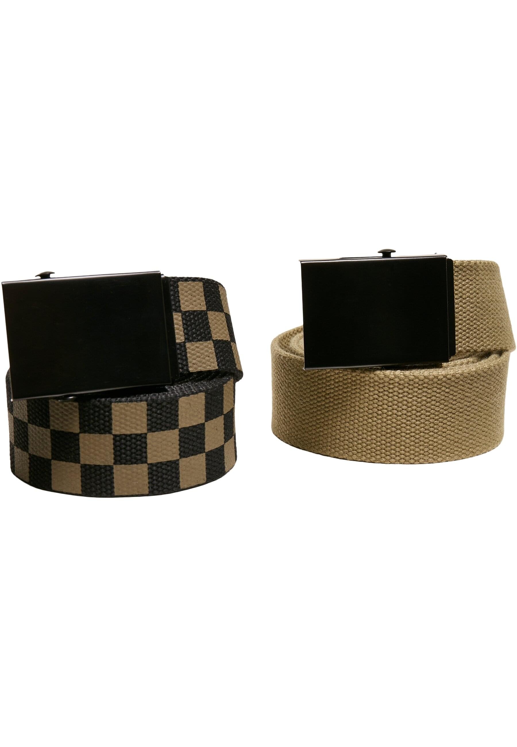 URBAN CLASSICS Hüftgürtel "Urban Classics Unisex Check And Solid Canvas Belt 2-Pack"