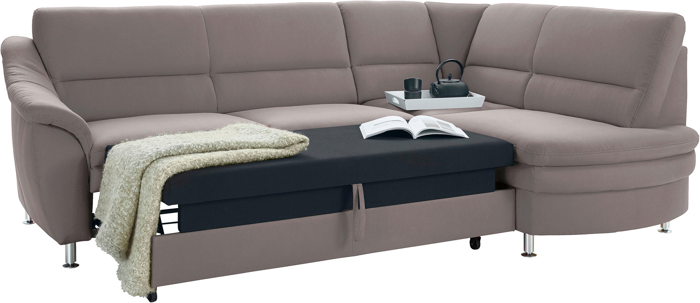 sit&more Ecksofa »Cardoso L-Form«, mit Federkern, wahlweise mit Bettfunktion und Schubkasten