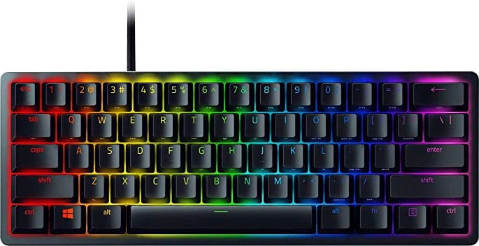 RAZER Gaming-Tastatur »Huntsman Mini - Clicky Optical Switch (Lila) - DE - Schwarz«, (Funktionstasten)