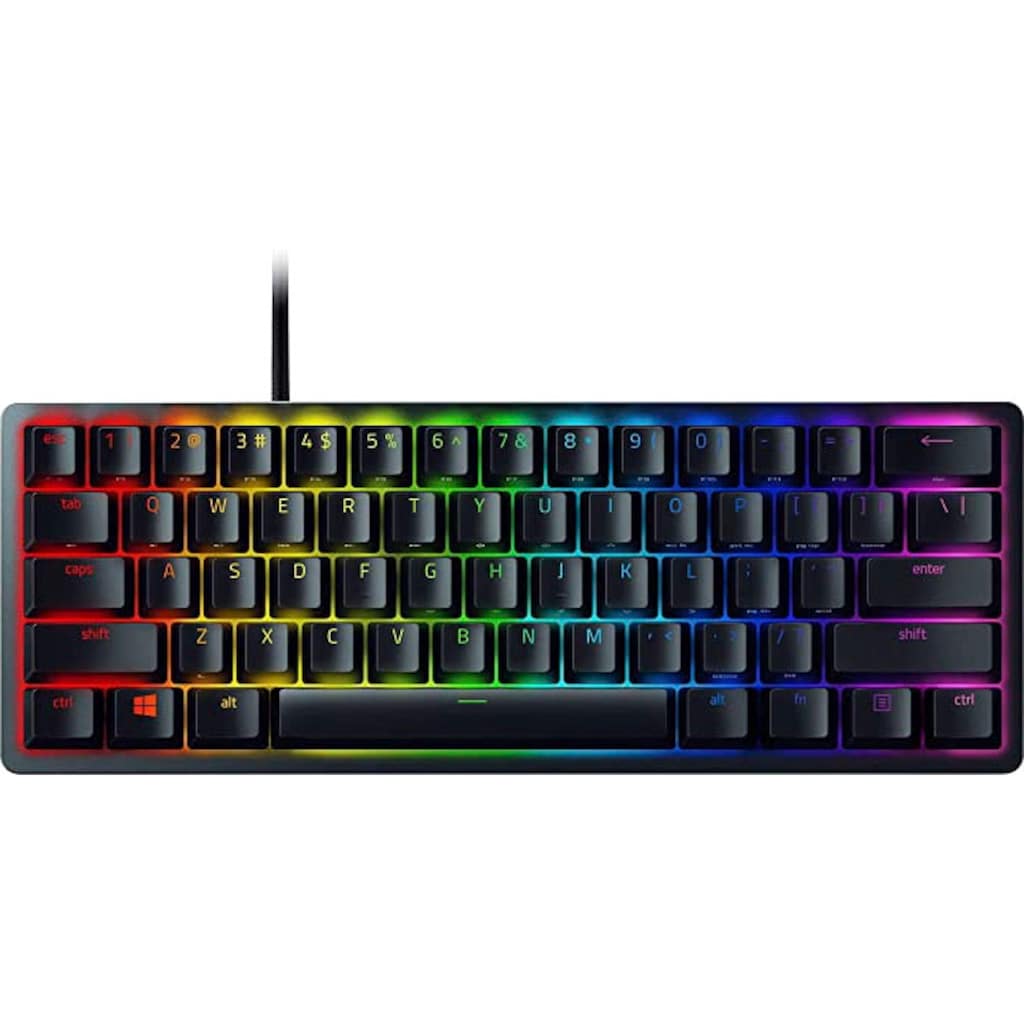 RAZER Gaming-Tastatur »Huntsman Mini - Clicky Optical Switch (Lila) - DE - Schwarz«, (Funktionstasten)