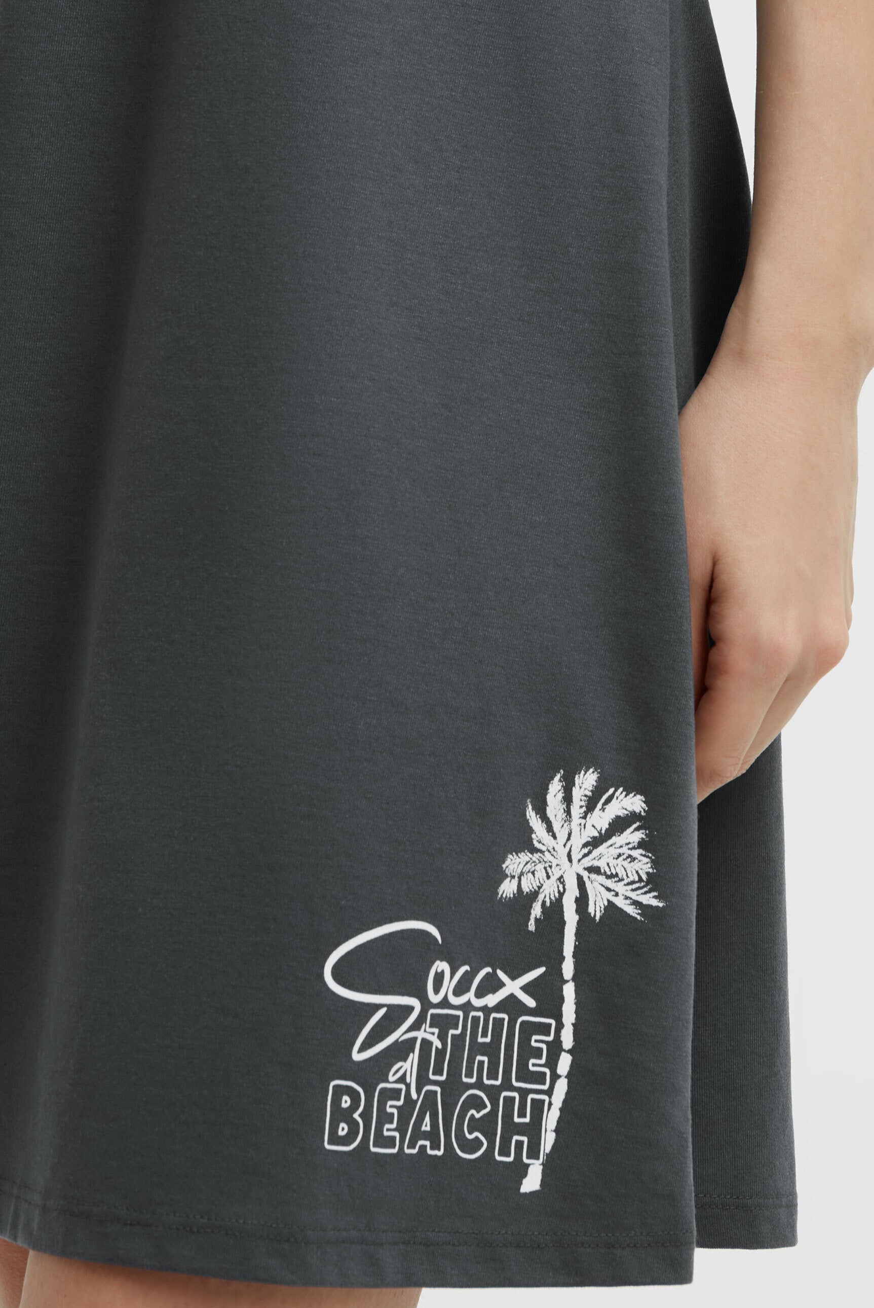 SOCCX Trägerkleid Ohne Taschen mit abgerundetem Saum