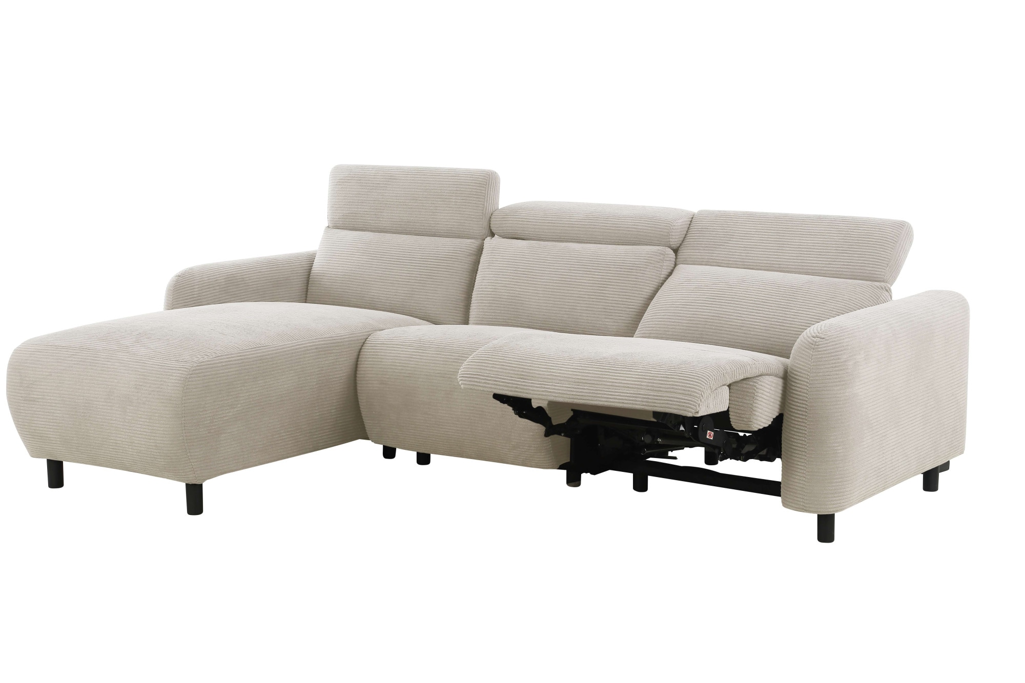 Home affaire Ecksofa »SKAANE in Cord, L-Form, 274 cm, manuelle u. elektrische Funktion,«, Kopfteilverstellung, Relax-und Liegefunktion, Federkernpolsterung