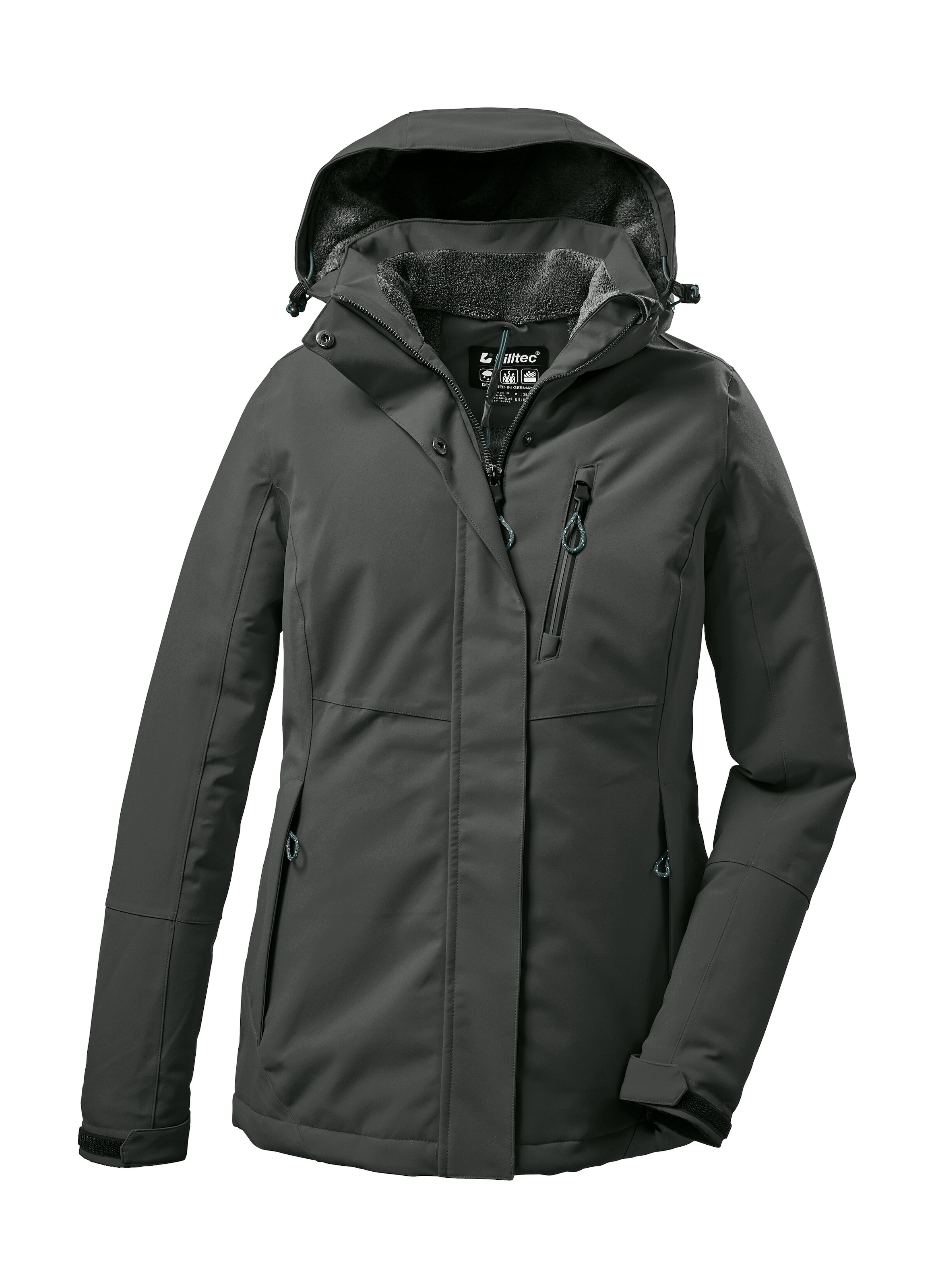 Killtec Outdoorjacke "KOW 140 WMN JCKT" Wasserdichte Damenjacke, atmungsaktiv, abnehmbare Kapuze