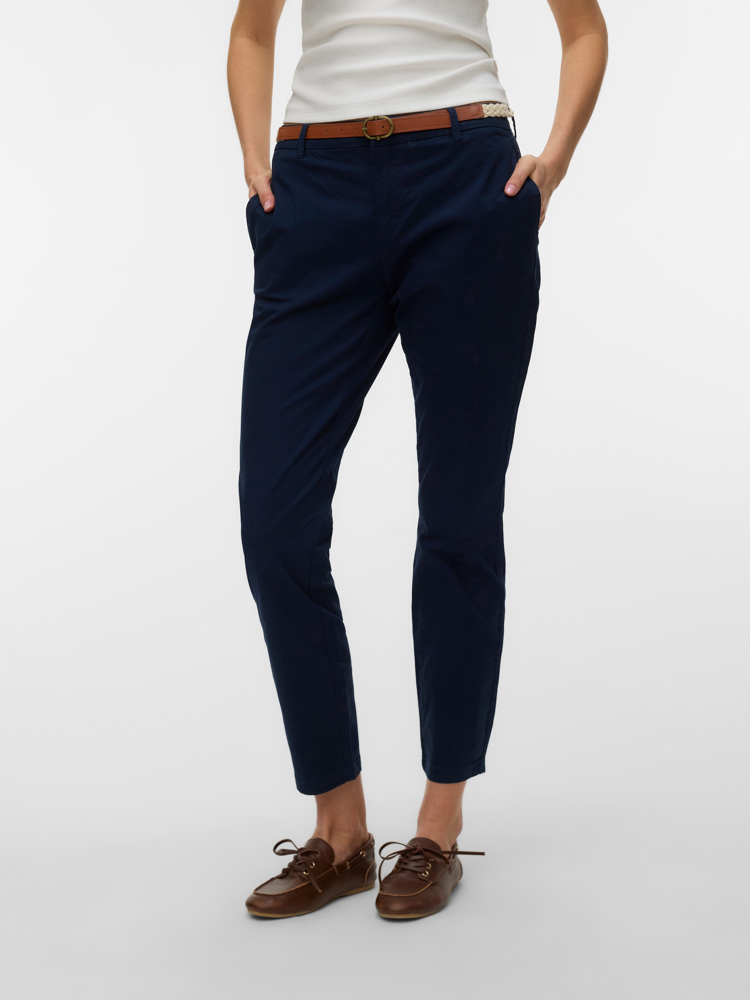 Vero Moda Chinohose "VMFIEBY MW TAPERED CHINO PANT" Baumwollmischung günstig online kaufen