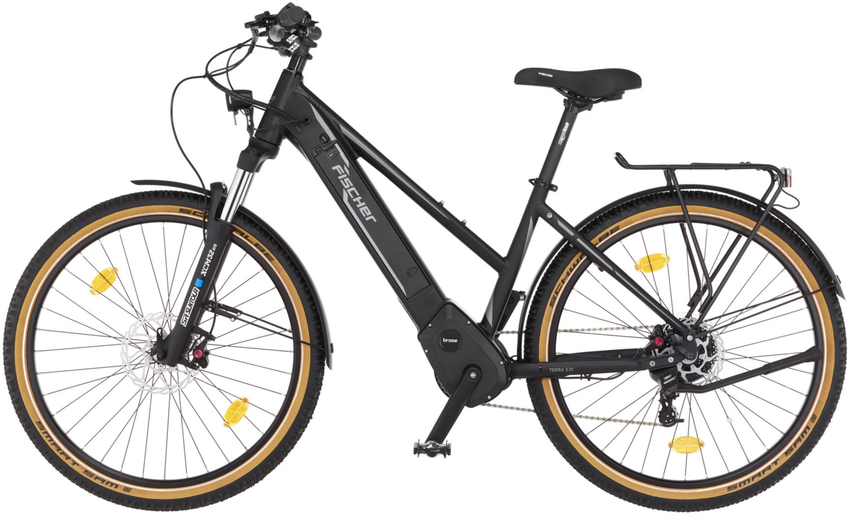FISCHER Fahrrad E-Bike »TERRA 5.0i 504 sw«, 10 Gang, Clarks, (mit Akku-Ladegerät-mit Werkzeug), Pedelec, Elektrofahrrad für Damen u. Herren