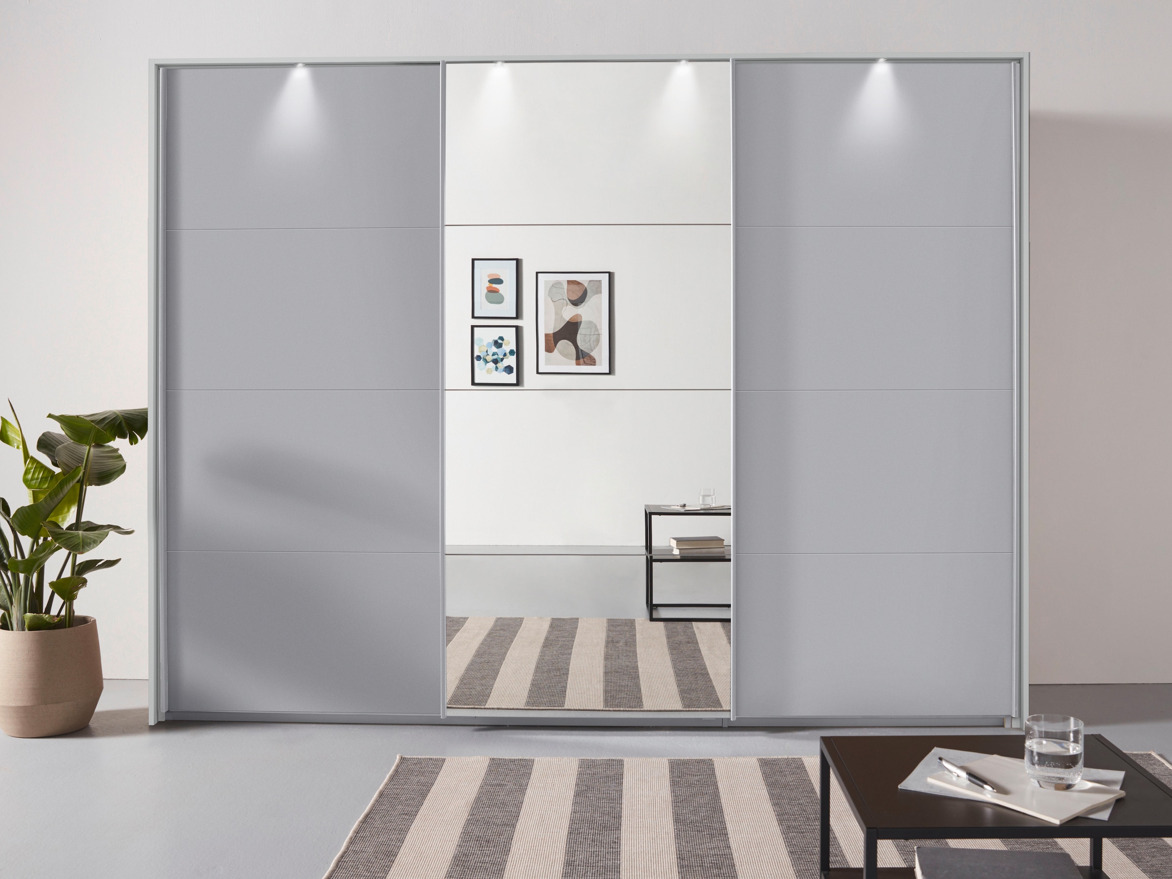 OTTO home "Mehrzweckschrank Aktenschrank Möbel Mietswohnung Schlafzimmer OTELI" Breiten 211/278/323/368 cm Höhen 214/233 cm, inkl. Passepartout optional mit Beleuchtung MADE IN GERMANY
