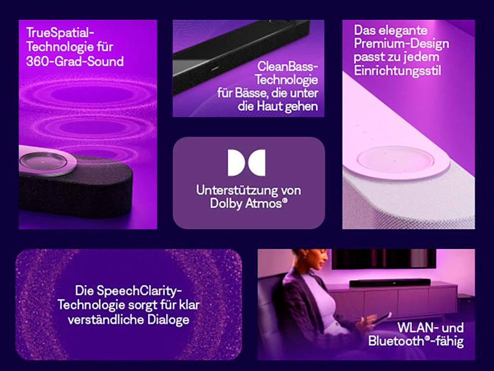 Bose Soundbar »Set: Lifestyle Ultra Soundbar + Lifestyle Ultra Subwoofer« 5.1.2 (Bluetooth | WLAN (WiFi) 360°-Sound | App-Steuerung | Multiroom | Sprachsteuerung )