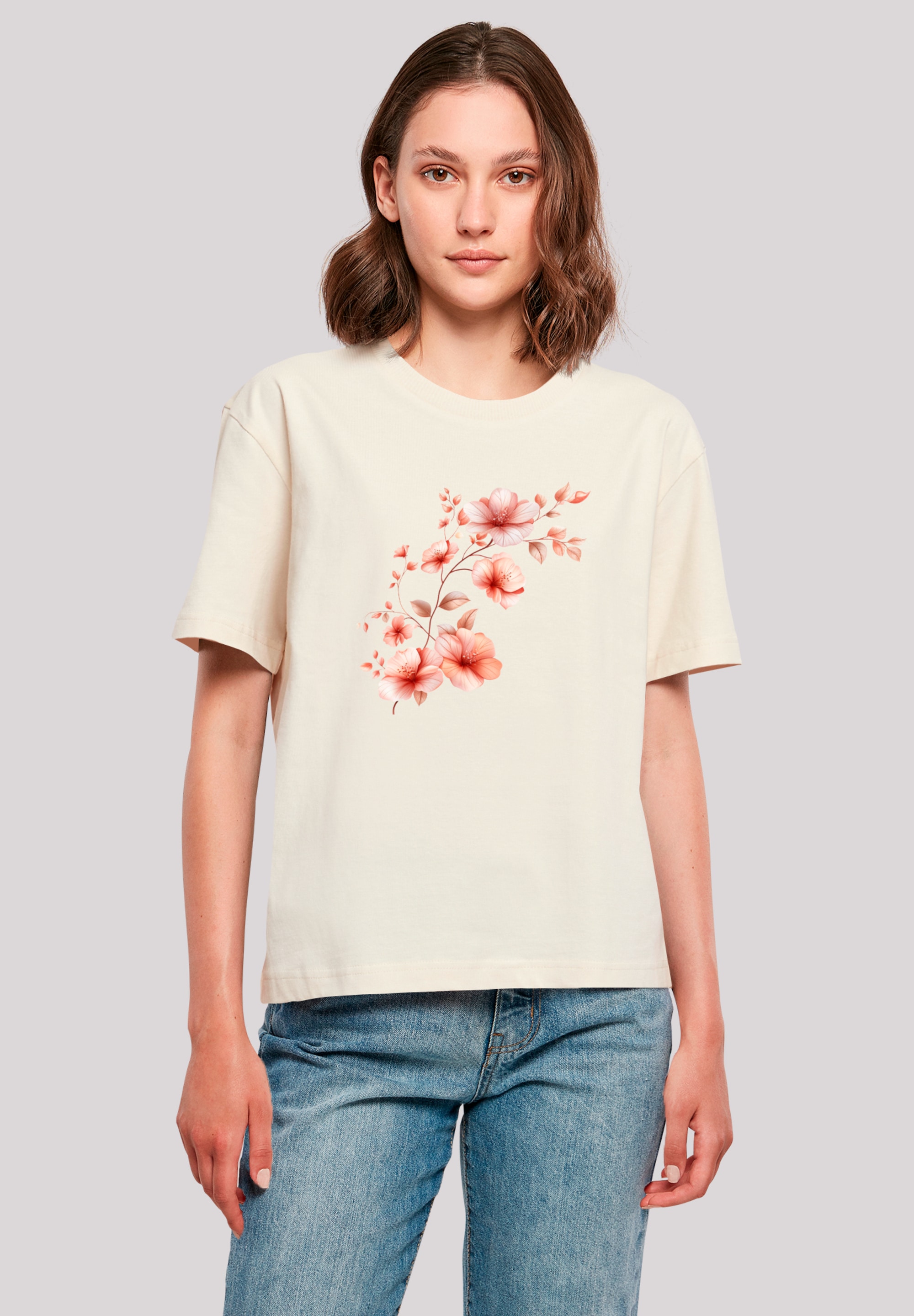 F4NT4STIC T-Shirt "Rosa Blumenzweig 3D", Premium Qualität günstig online kaufen