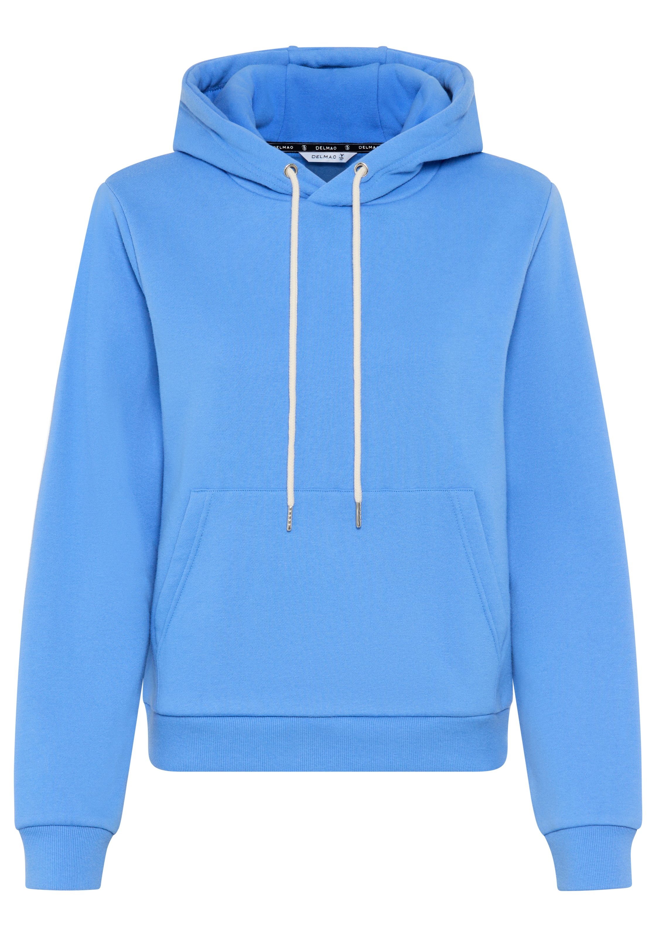 DELMAO Kapuzensweatshirt, Angeraute Baumwollmischung mit Kapuze und Kängurutasche