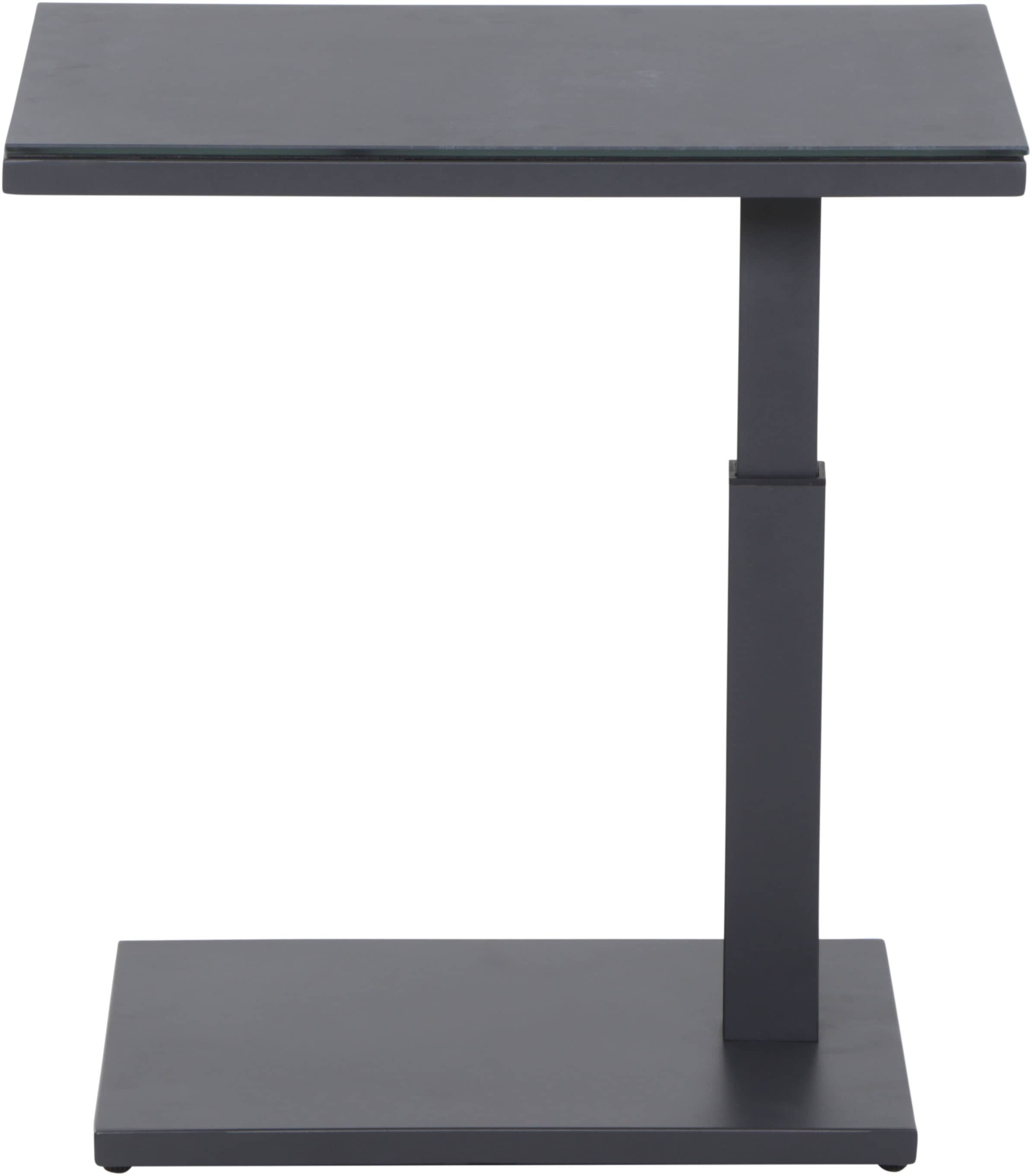 Siena Garden Gartentisch »TORENO Lift-Beistelltisch 60x40cm« Aluminiumgestell matt anthrazit, Tischplatte aus Glas in dark concrete