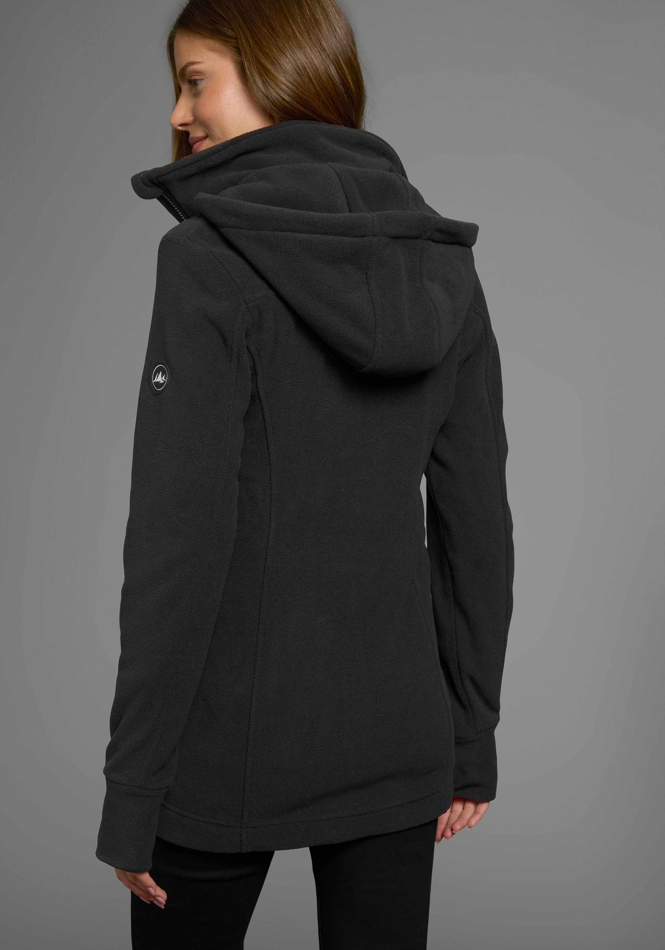 Polarino Fleecejacke, mit Kapuze, aus Fleece, atmungsaktiv, schnell trockne günstig online kaufen