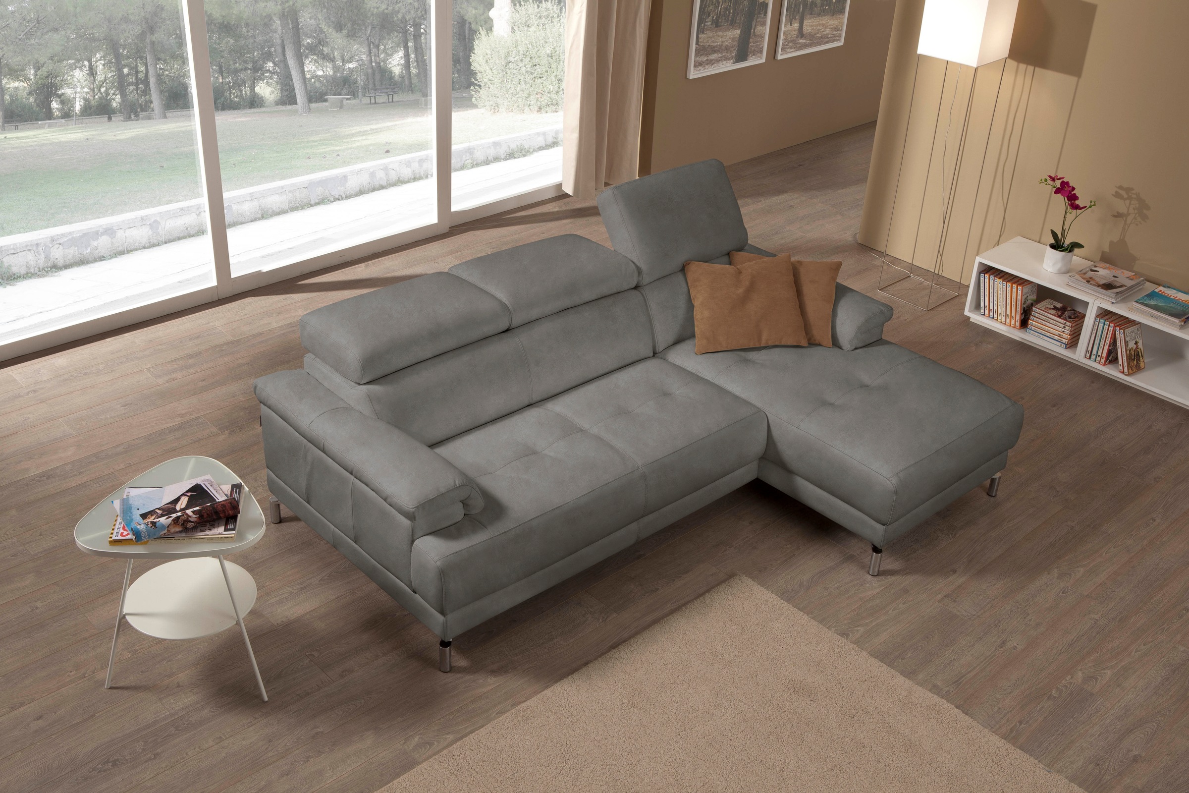 Egoitaliano Ecksofa »Soul, Design und Sitzkomfort auf hohem Niveau, tolle Details, L-Form«, mit Recamiere, inkl. Kopfteilverstellung