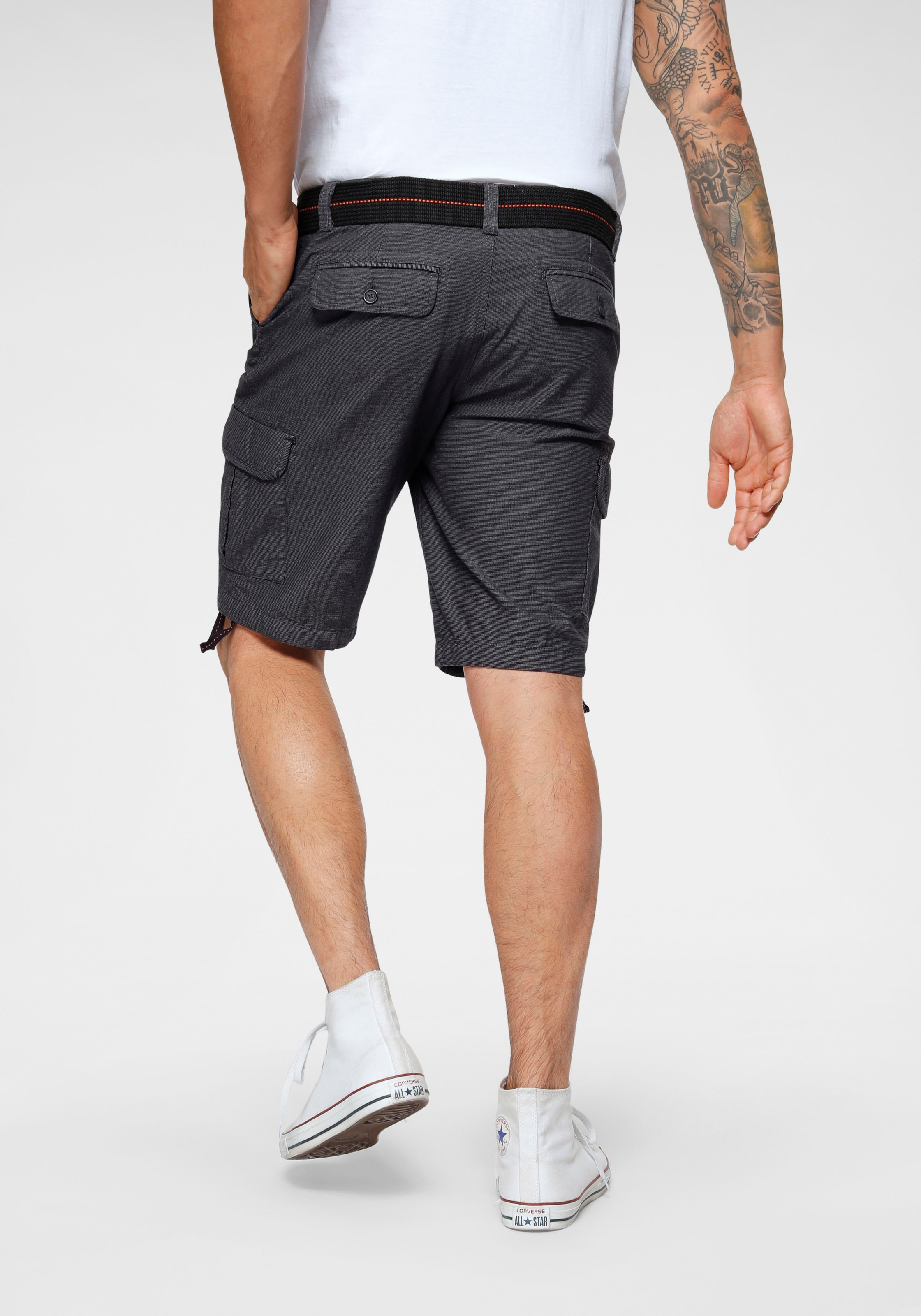 Bruno Banani Cargoshorts, (Set, 2 tlg., mit abnehmbarem Gürtel), mit modisc günstig online kaufen