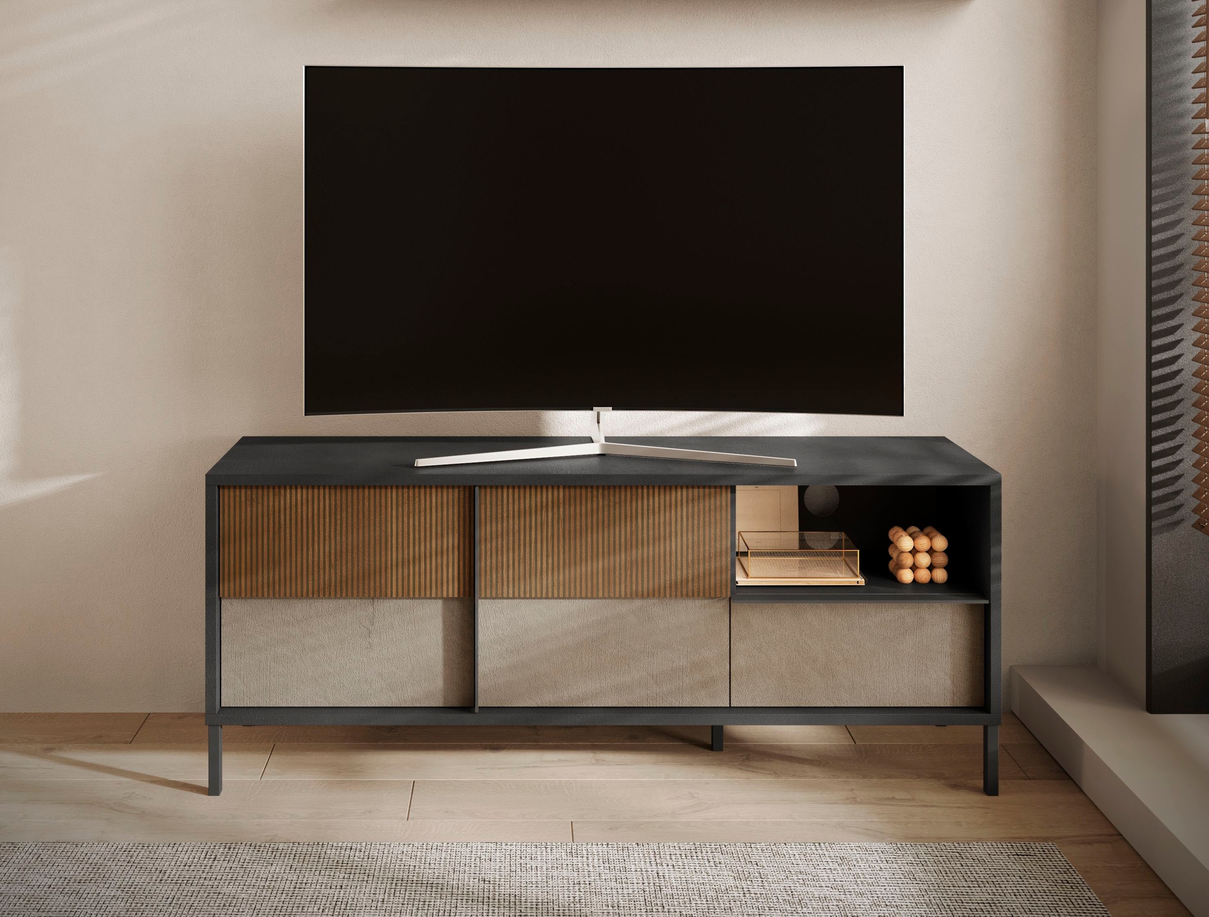 Home affaire Lowboard "Everest Breite 156 cm, TV-Board mit 2 Türen u. 1 Sch günstig online kaufen