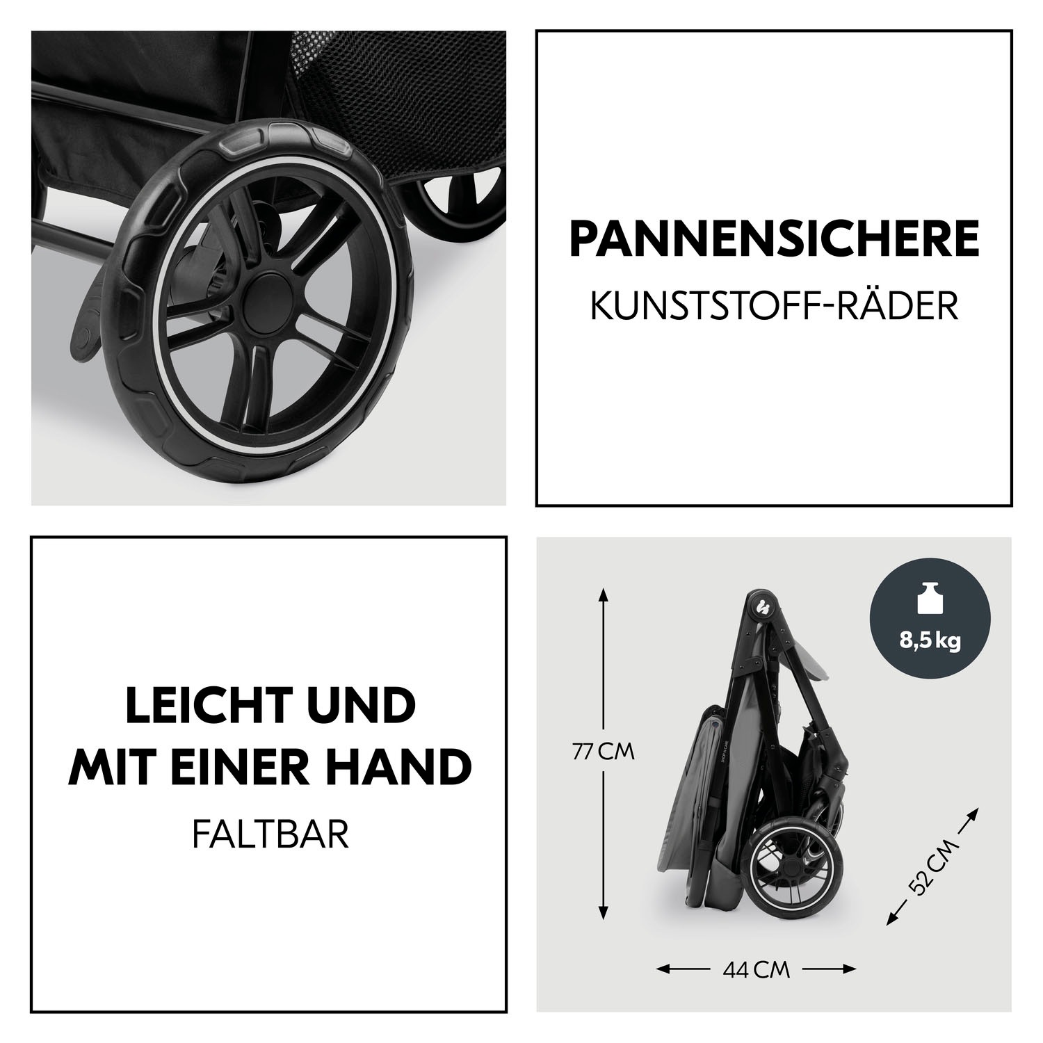 Hauck Kinder-Buggy »Shop N Care Trio Set«, inkl. Babyschale, Babywanne und Adapter