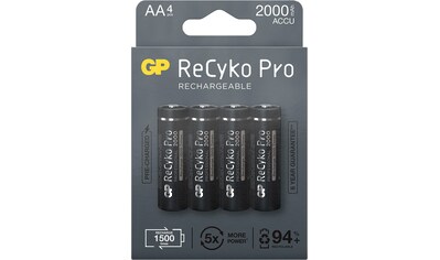 GP Batteries Batterie »4er Pack AA NiMH 2000 mAh ReCyko Pro 1,2V«, 1,2 V, (Set, 4 St.) kaufen