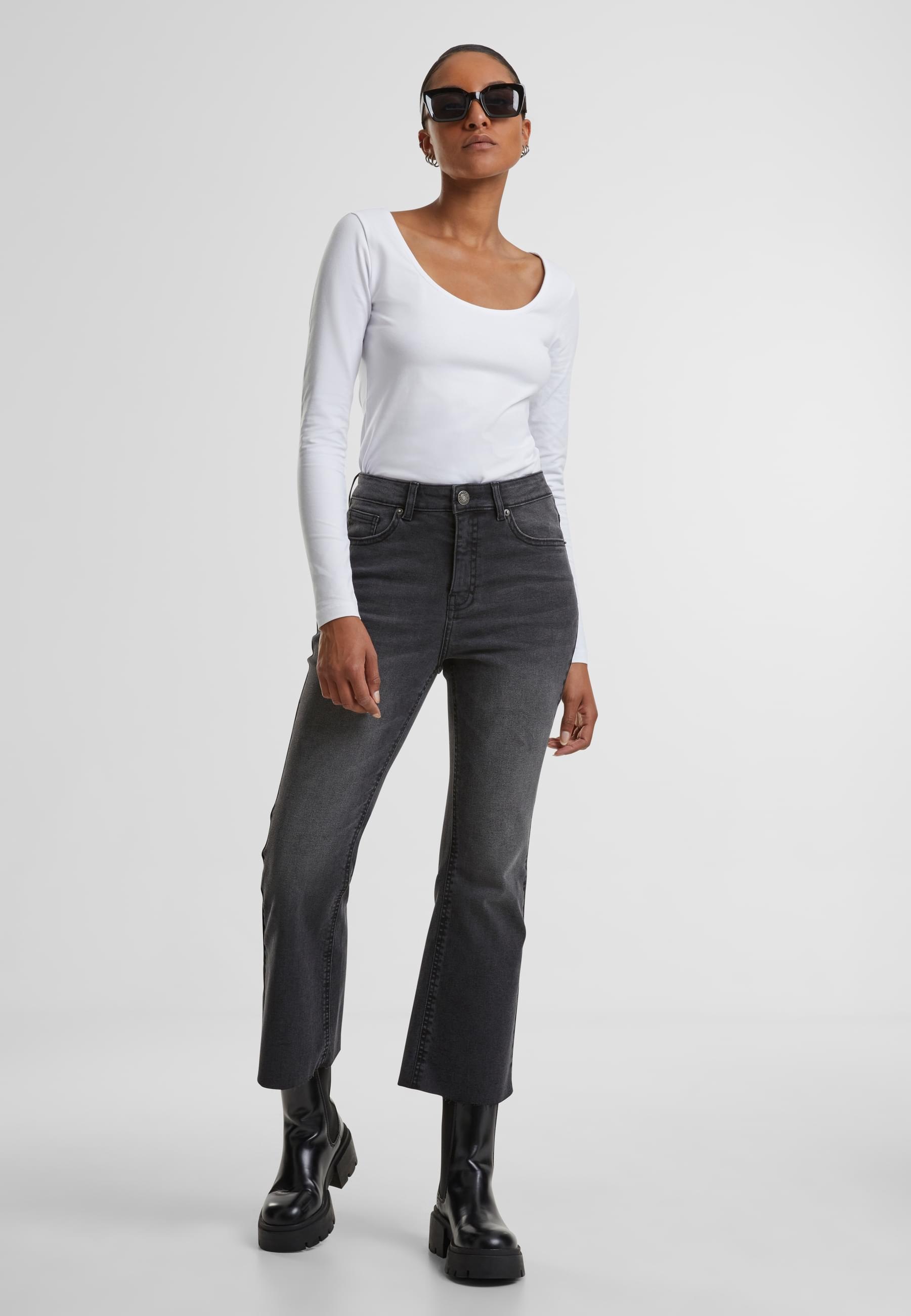 URBAN CLASSICS Longsleeve »Urban Classics Ladies Wide Neck Longsleeve«, (1 tlg.)