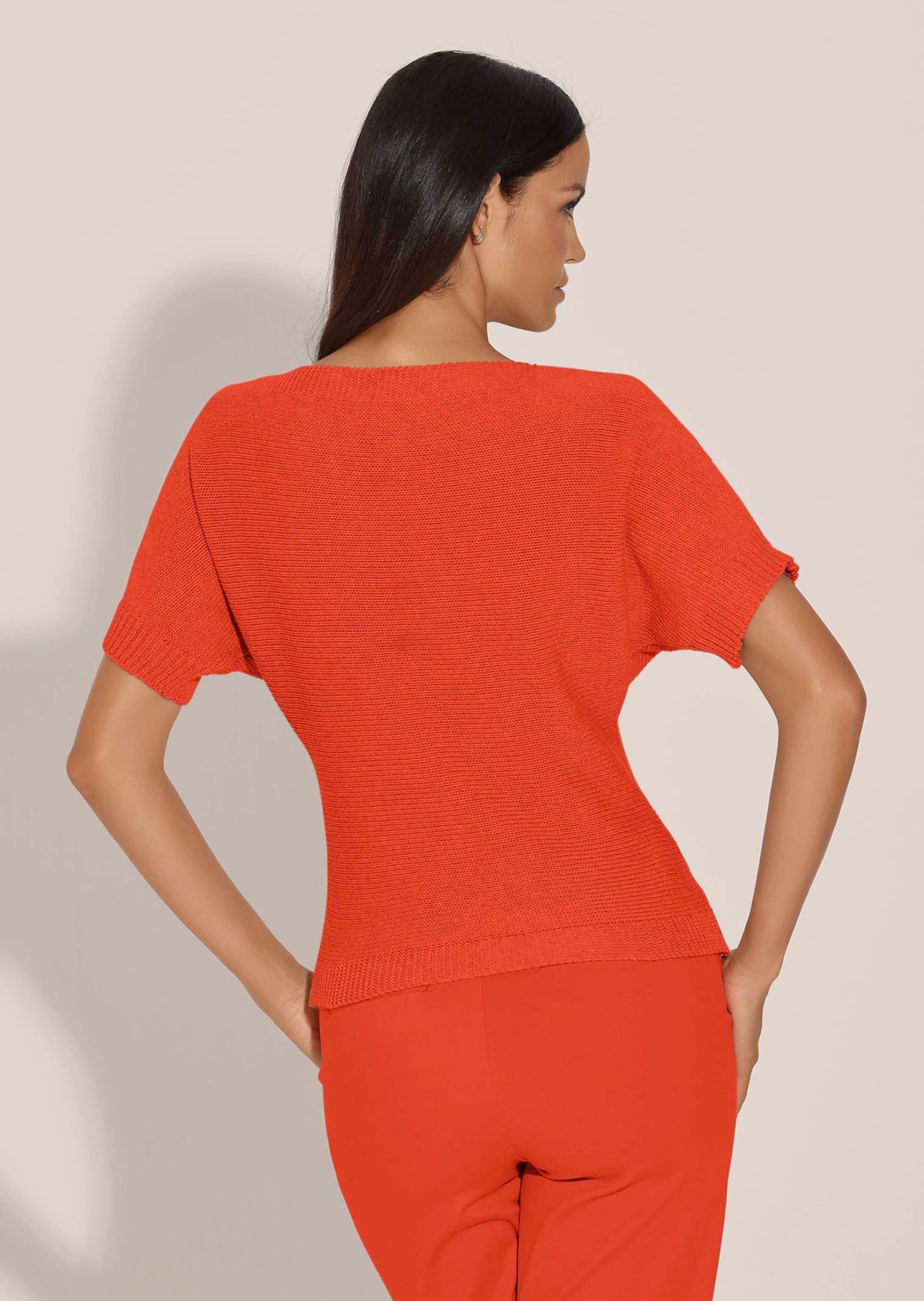 MADELEINE Longpullover »Pullover Halbarm-Pullover aus Baumwolle und Leinen«