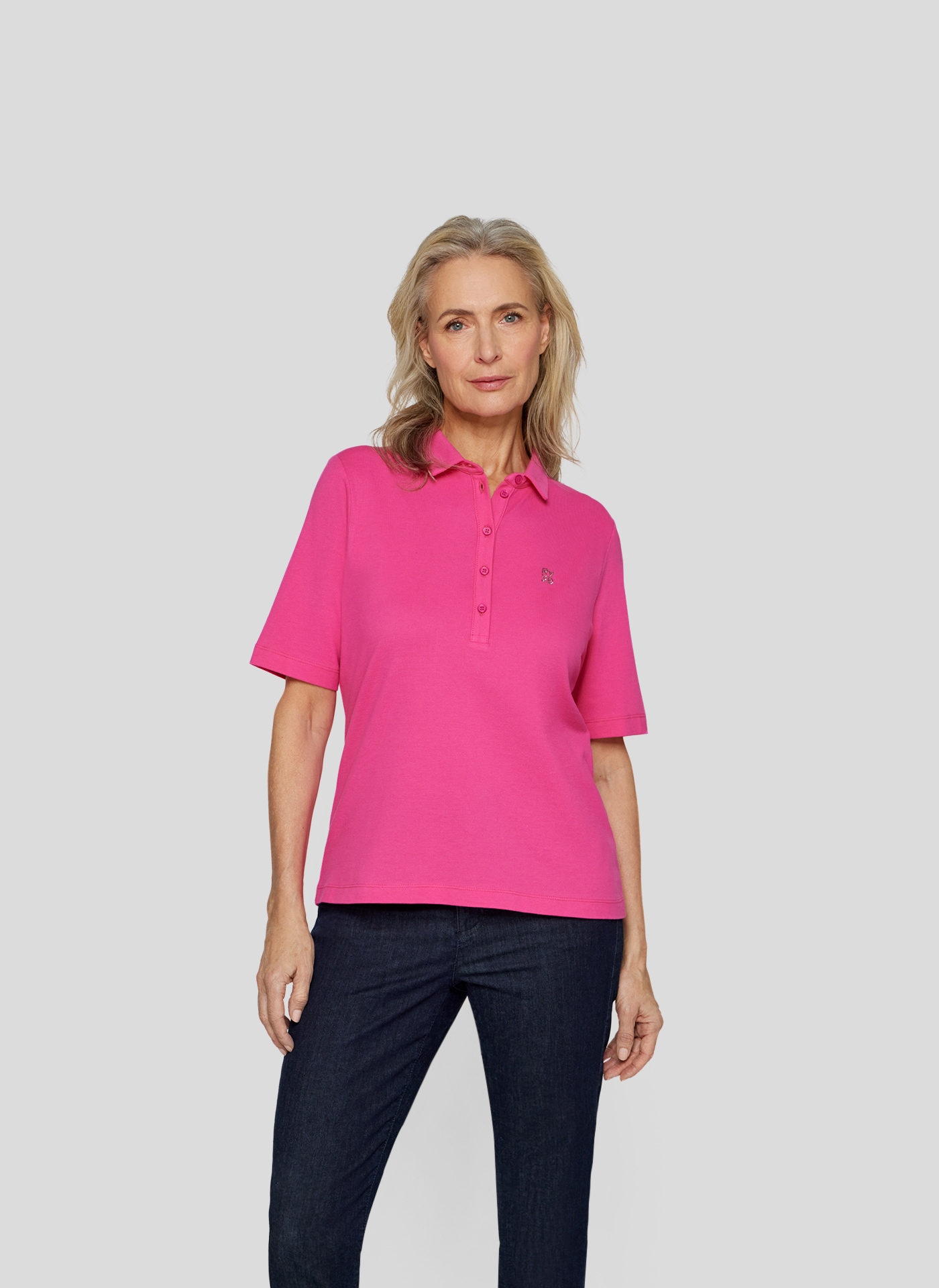 Rabe Print-Shirt "Rabe Poloshirt mit halber Knopfleiste" günstig online kaufen