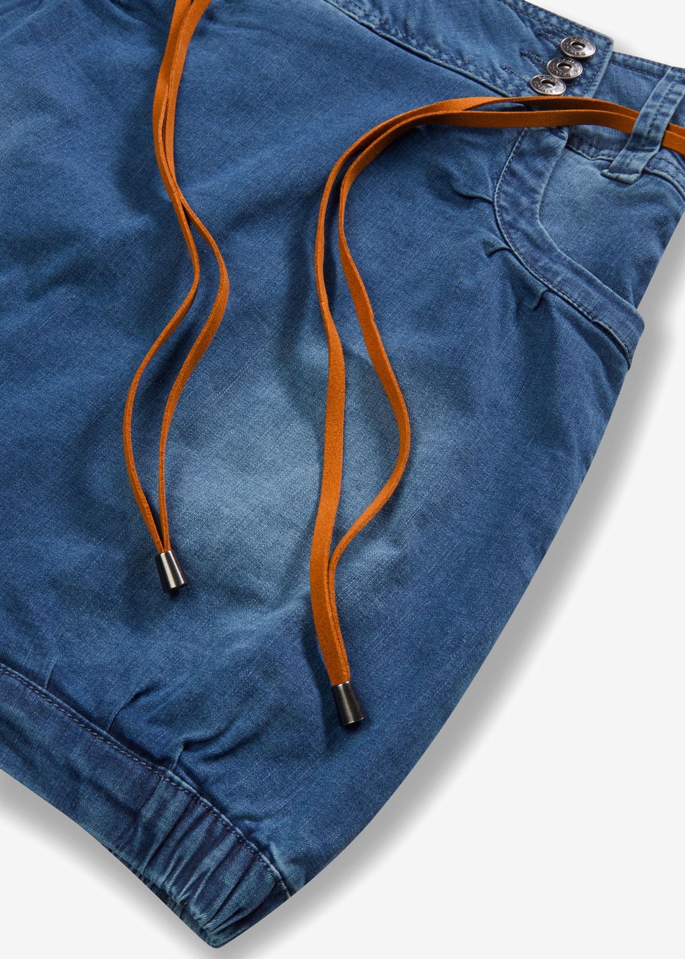 bonprix Jeansrock Inklusive schmalen Doppelgürtel mit Perlenverzierung