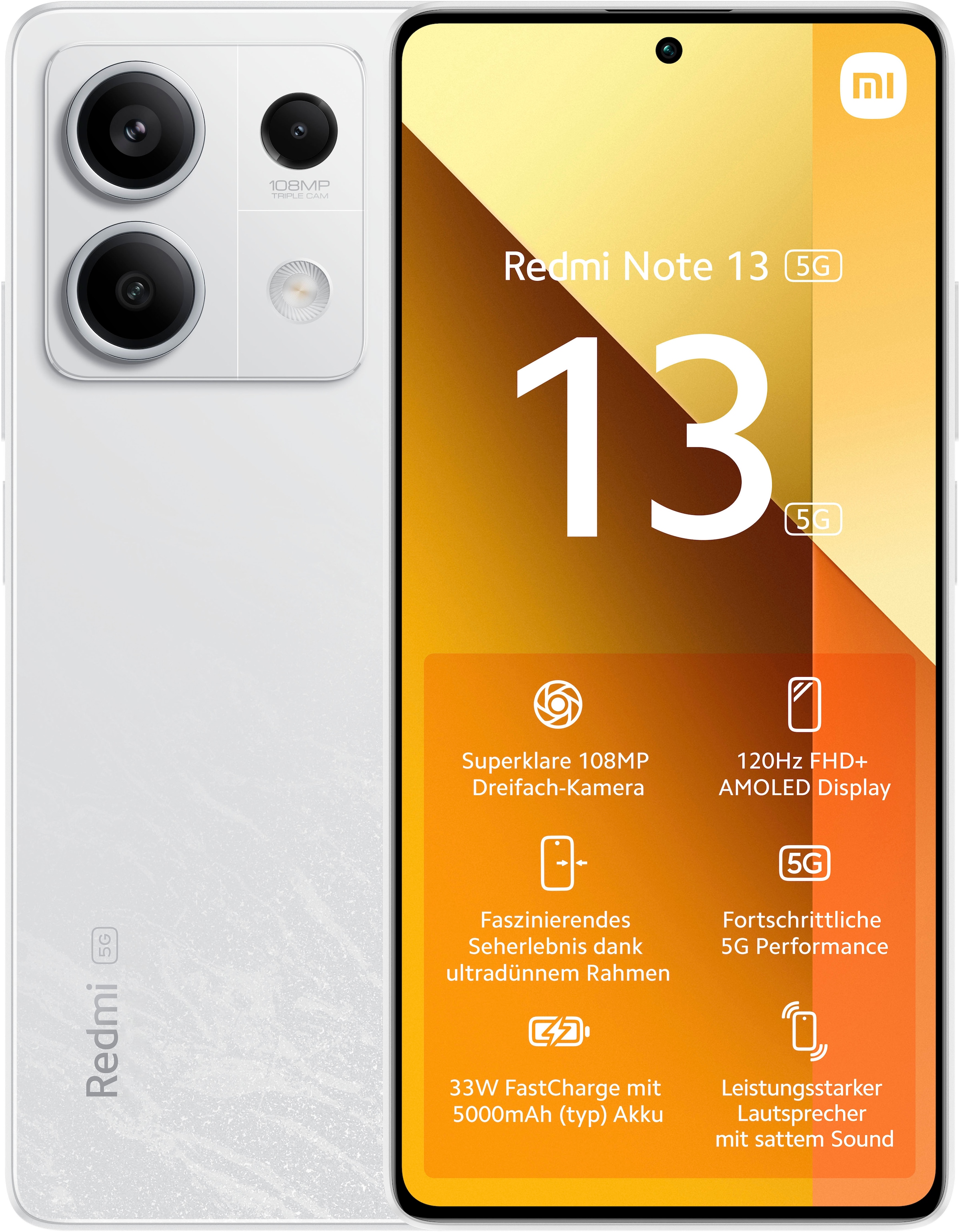 Smartphone »Redmi Note 13 5G 256Gb«, Arctic White, 16,94 cm/6,67 Zoll, 256 GB...
