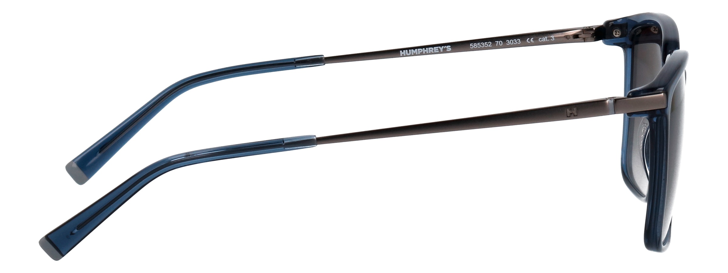 Sonnenbrille HUMPHREY´S EYEWEAR "Modell 585352", Herren, blau, transparent, leicht transparent, Sonnenbrillen Sonnenbrille, Form Karree/Eckig, Logoschriftzug auf Bügel, Kombifassung 3