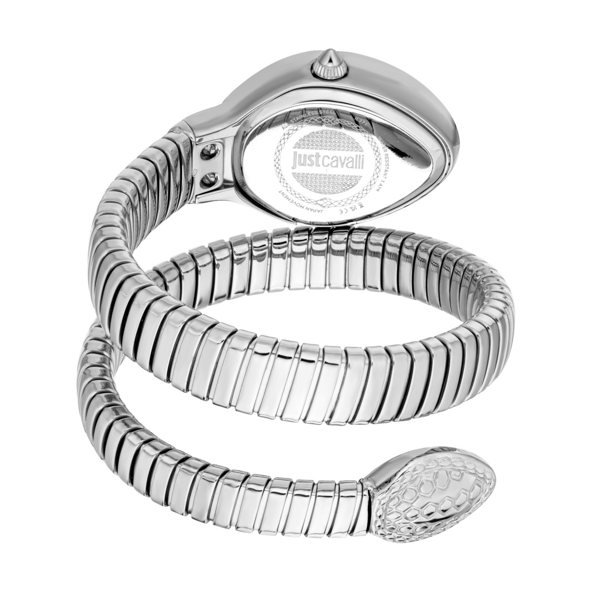 Just Cavalli Time Quarzuhr »Eclisse«, Armbanduhr, Damenuhr, Edelstahlarmband, analog, Kristallsteine