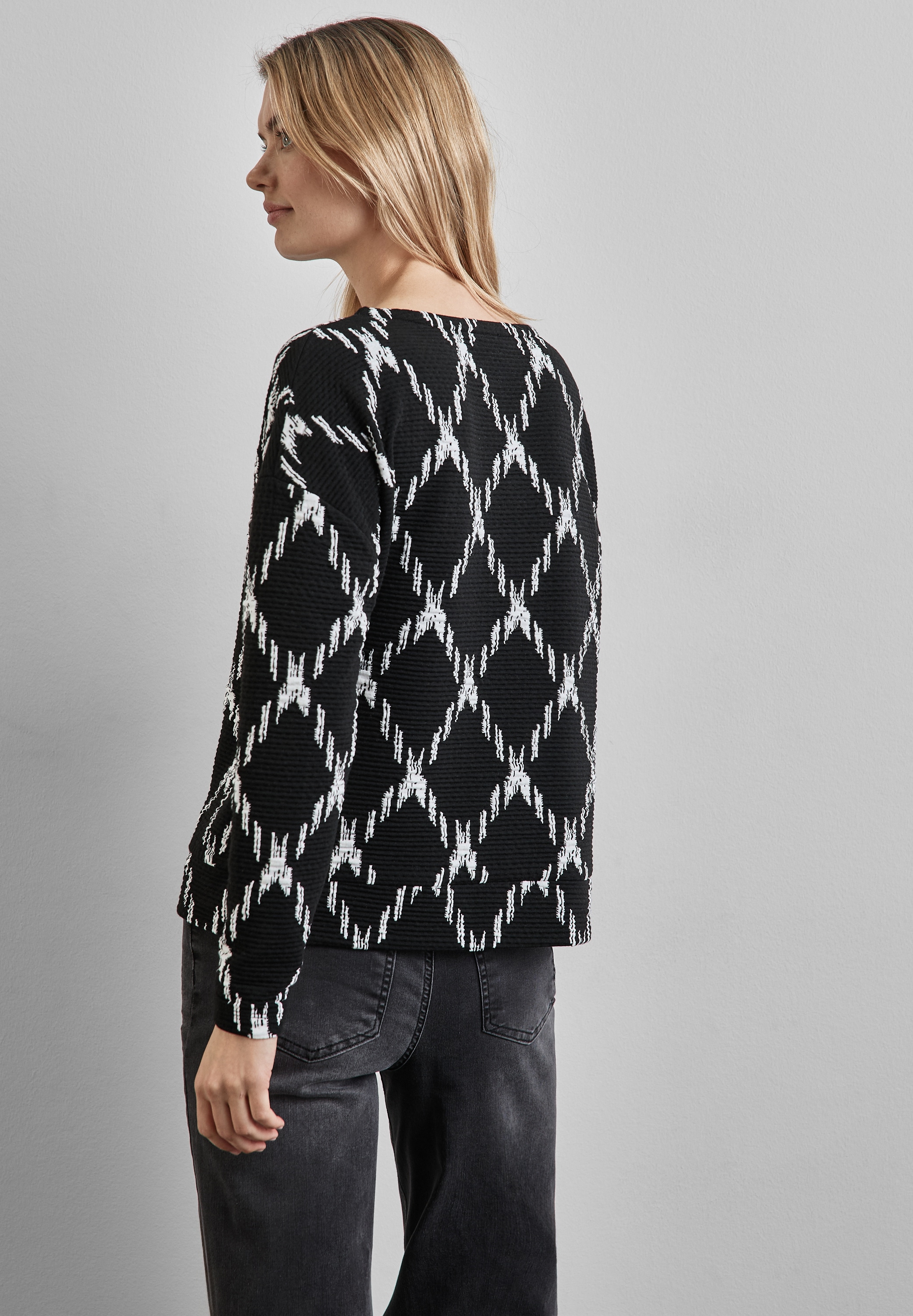 STREET ONE Langarmshirt, aus elastischem Materialmix